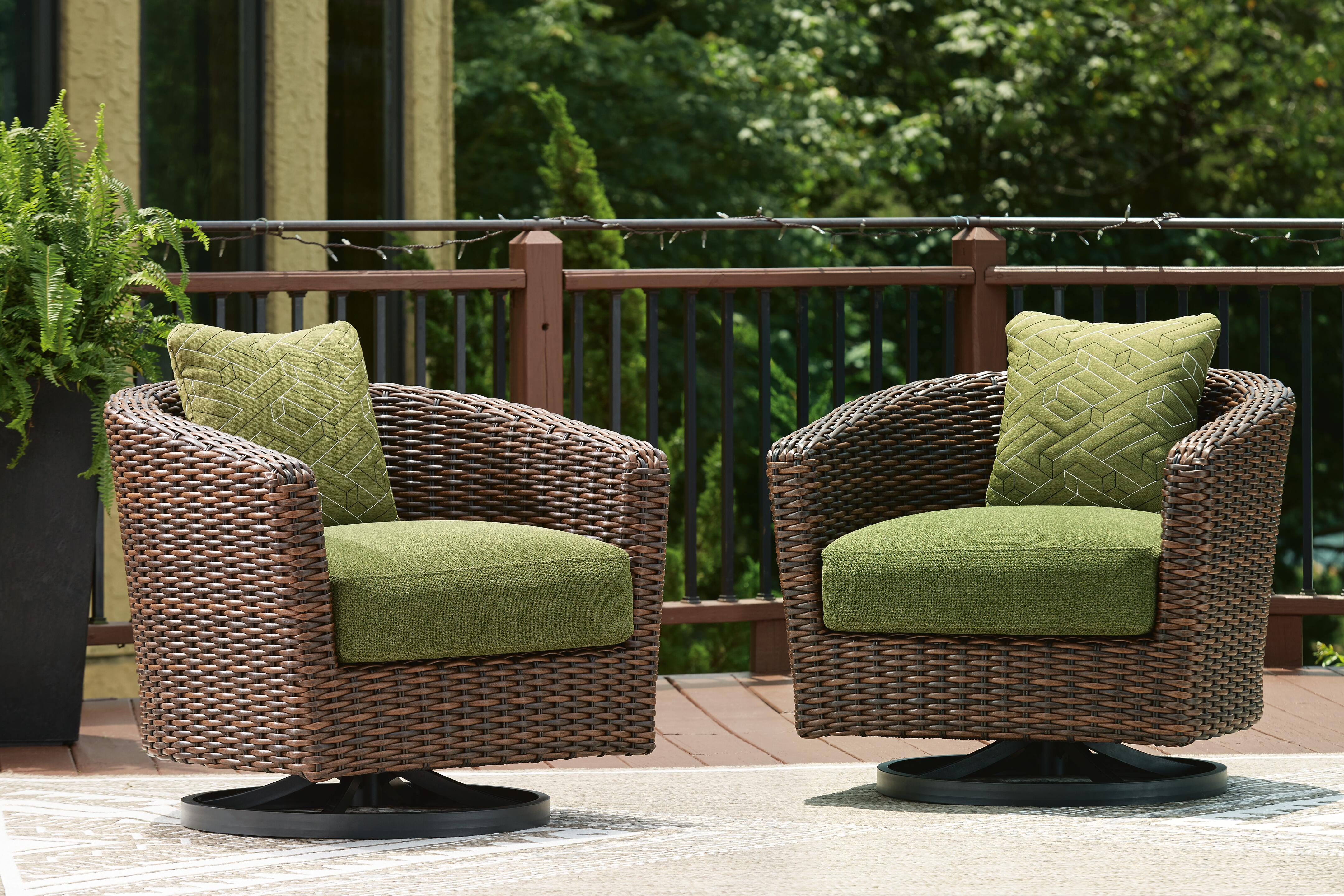 Horizon Hall Outdoor Swivel Lounge Chair with Cushion - Image 2