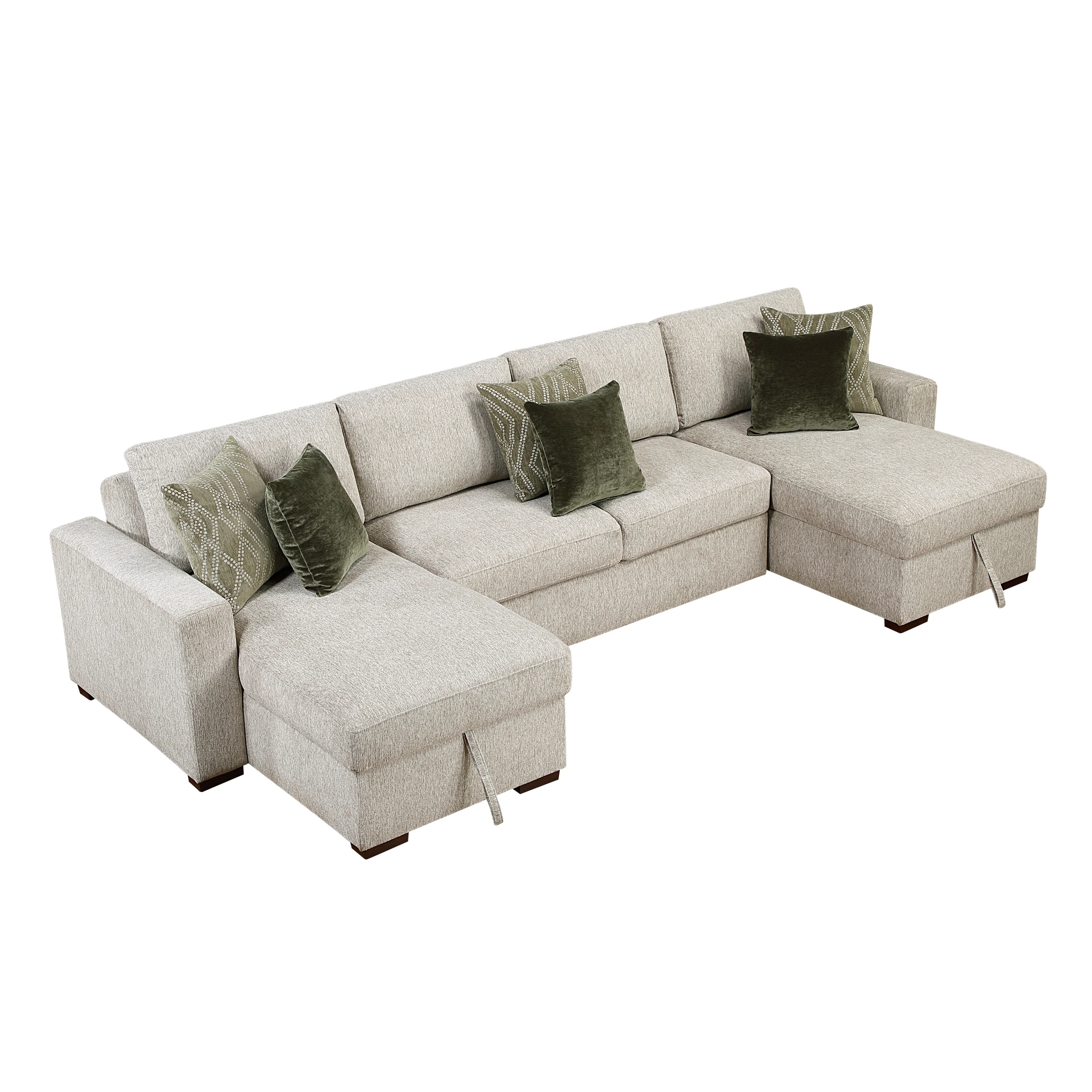 Isla 3-piece Sectional With Convertible And Reversible Chaise, Hidden Storage, Click Motion Back