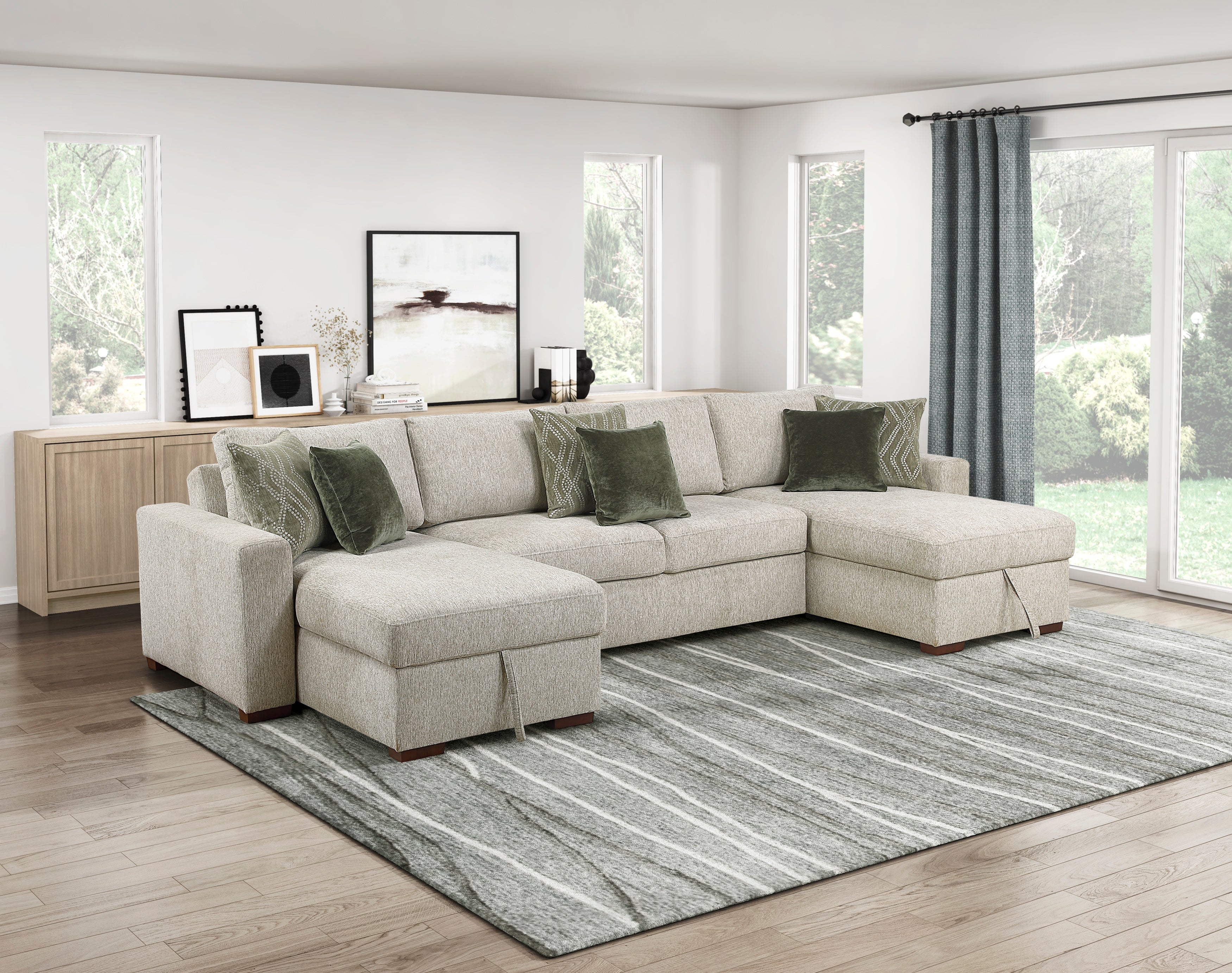 Isla 3-piece Sectional With Convertible And Reversible Chaise, Hidden Storage, Click Motion Back - Image 3