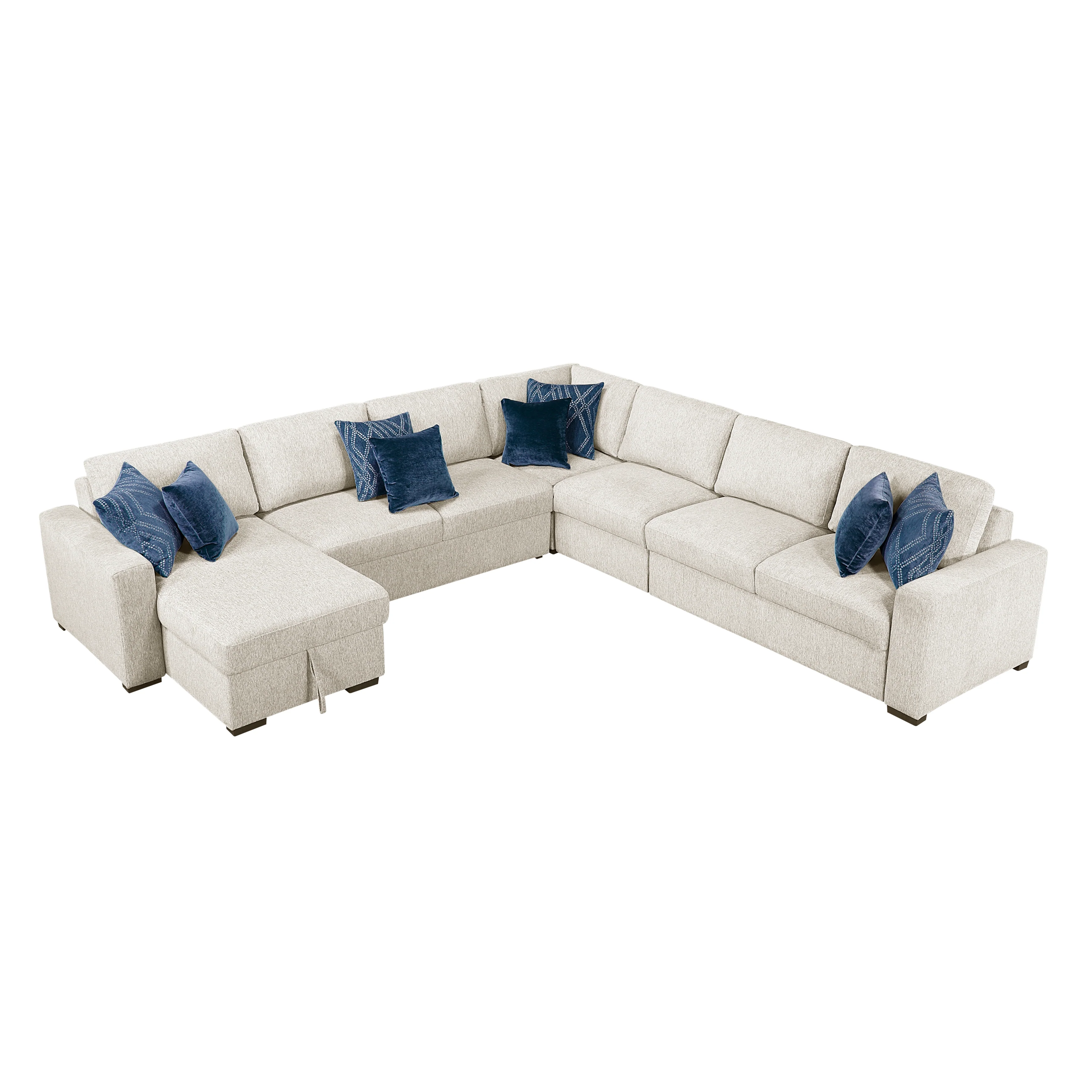 Isla 5-piece Sectional With Convertible And Reversible Chaise, Hidden Storage, Click Motion Back - Image 6