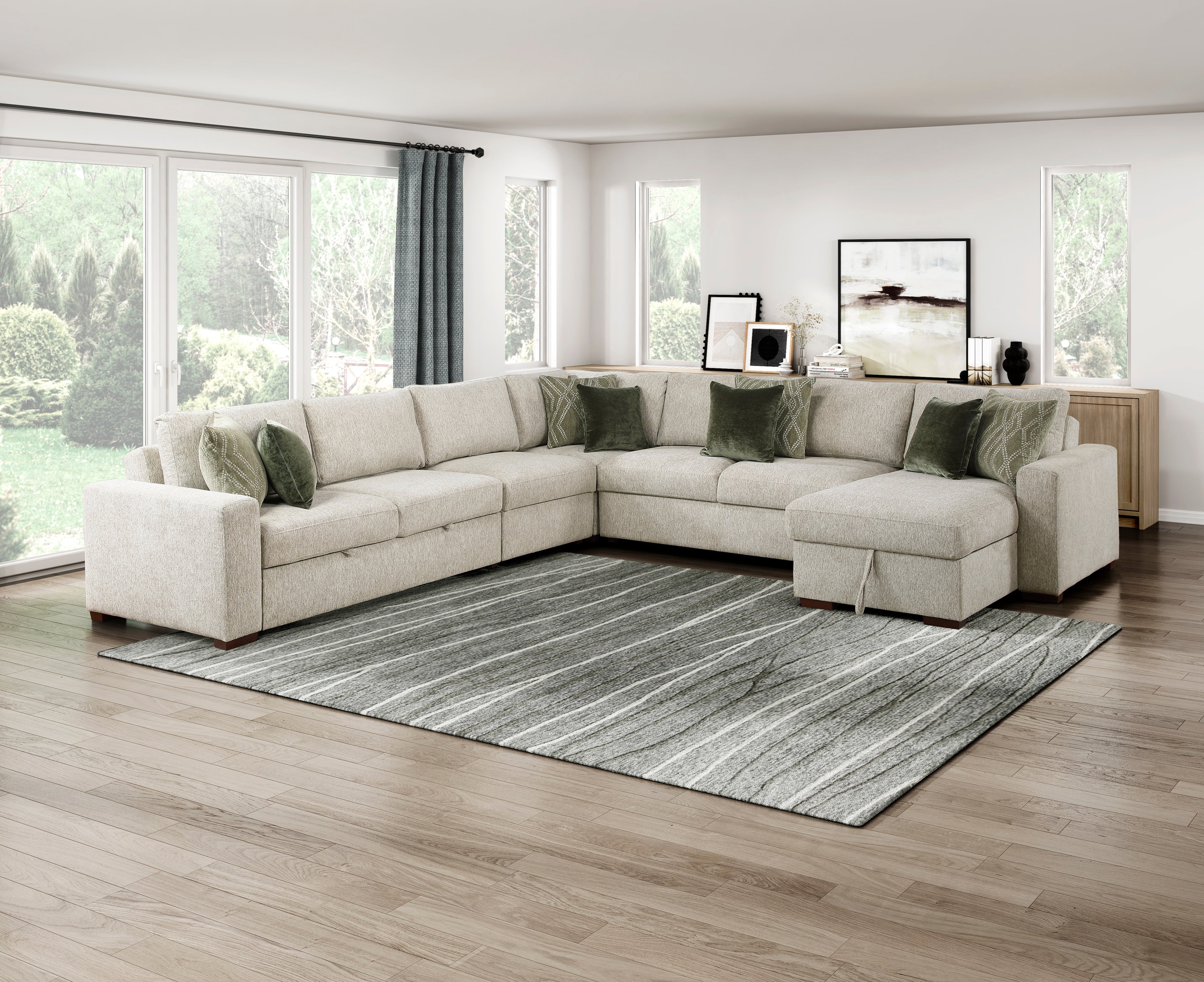 Isla 5-piece Sectional With Reversible Chaise And Pull-out Bed - Image 2