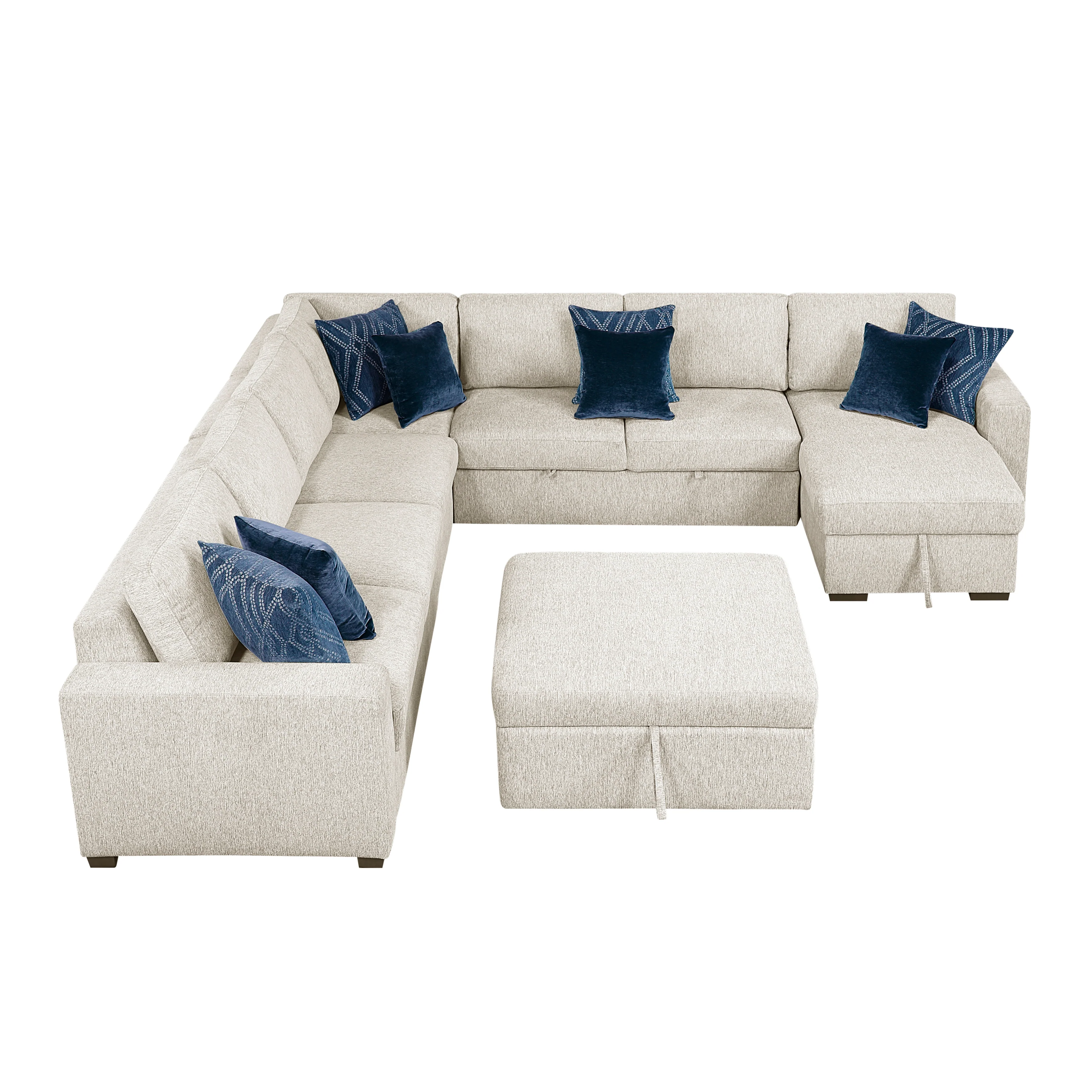 Isla 6-piece Sectional With Reversible Chaise, Pull-out Bed, Hidden Storage And Ottoman - Image 2