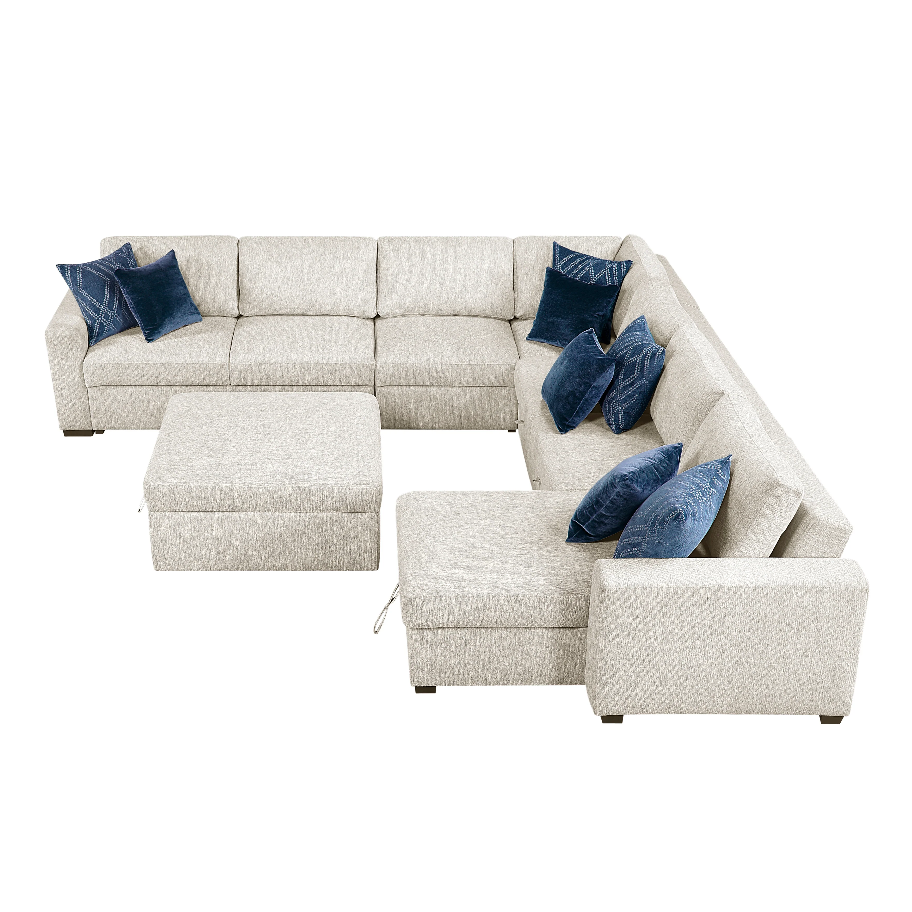 Isla 6-piece Sectional With Reversible Chaise, Pull-out Bed, Hidden Storage And Ottoman - Image 3