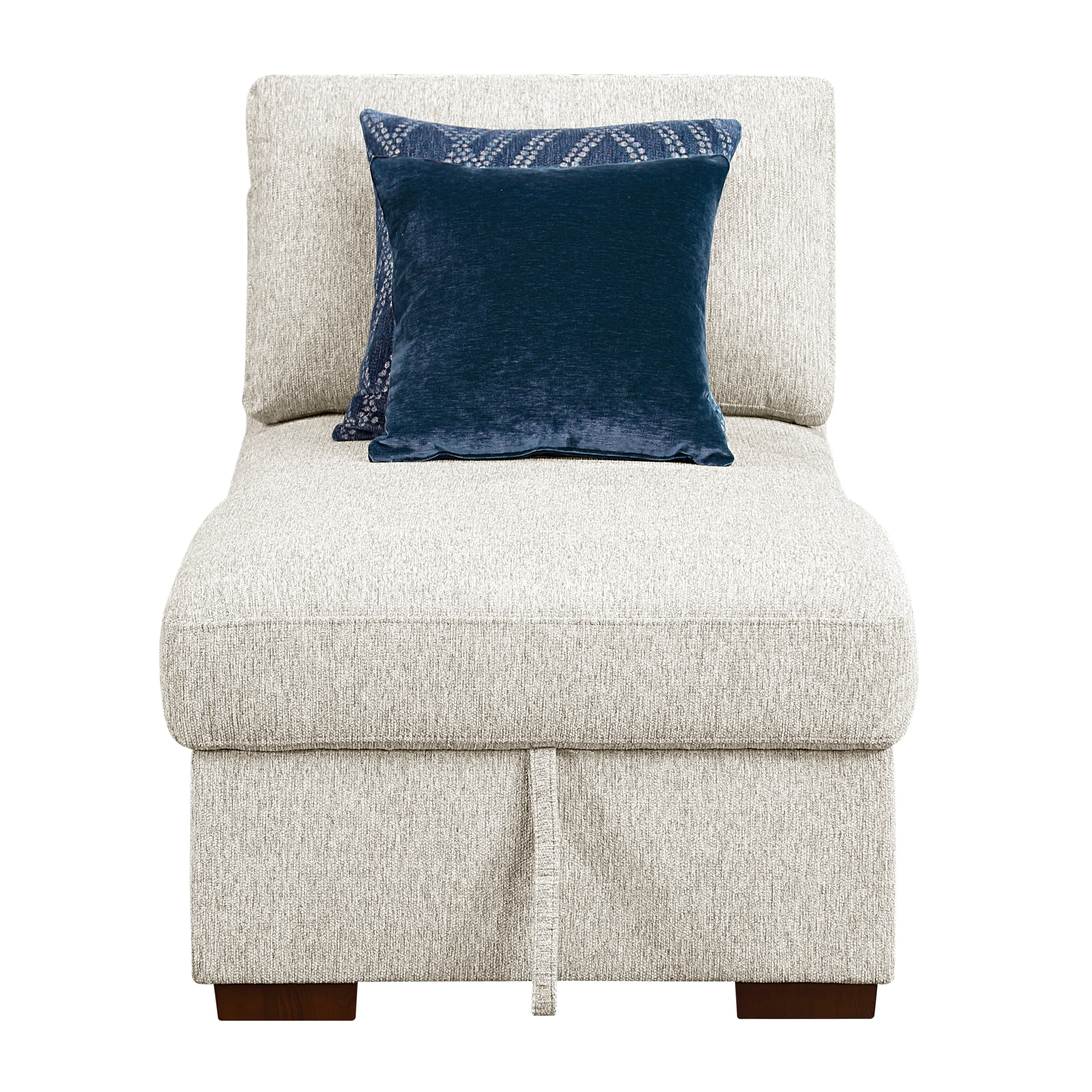 Isla Armless Convertible Storage Chaise With Click Motion Drop Down Bed