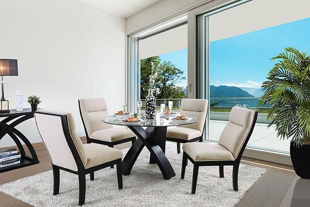 Jasmin Black/White Round Dining Table - Image 2