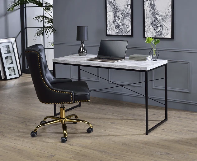 Jurgen Antique White & Black Desk
