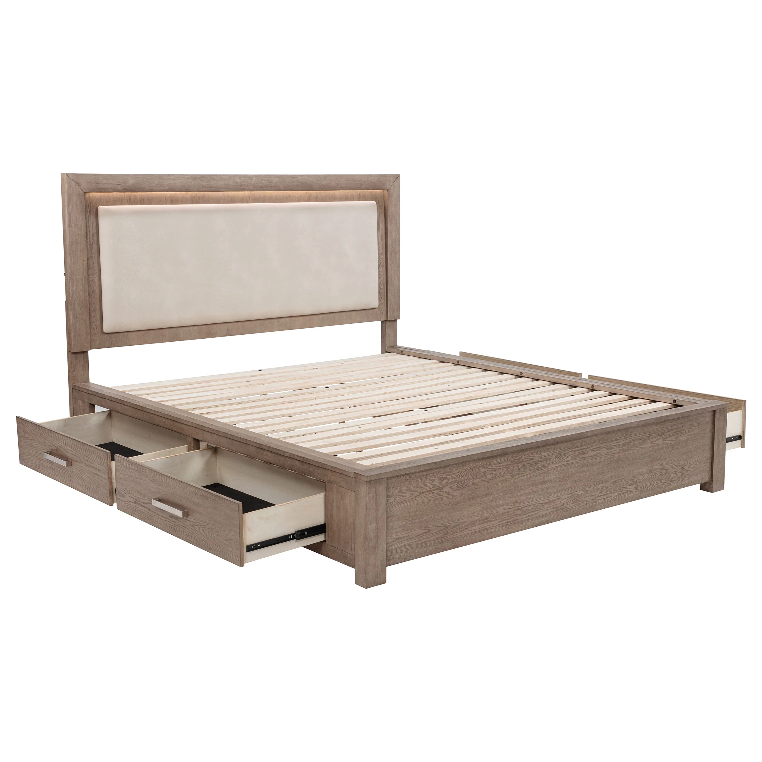 Kenora Panel Platform Storage Bed with LED Lighting - Image 16