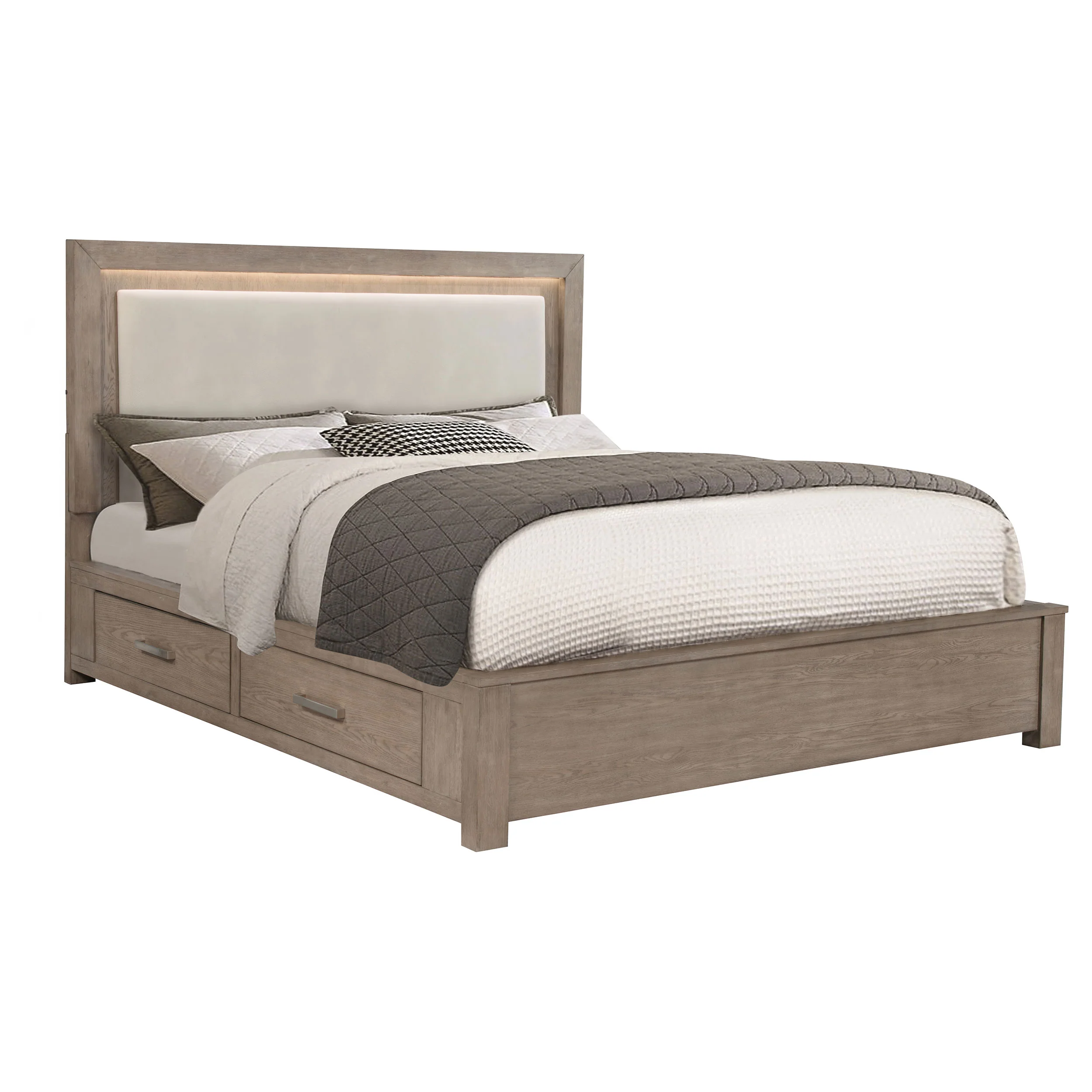 Kenora Panel Platform Storage Bed with LED Lighting - Image 35