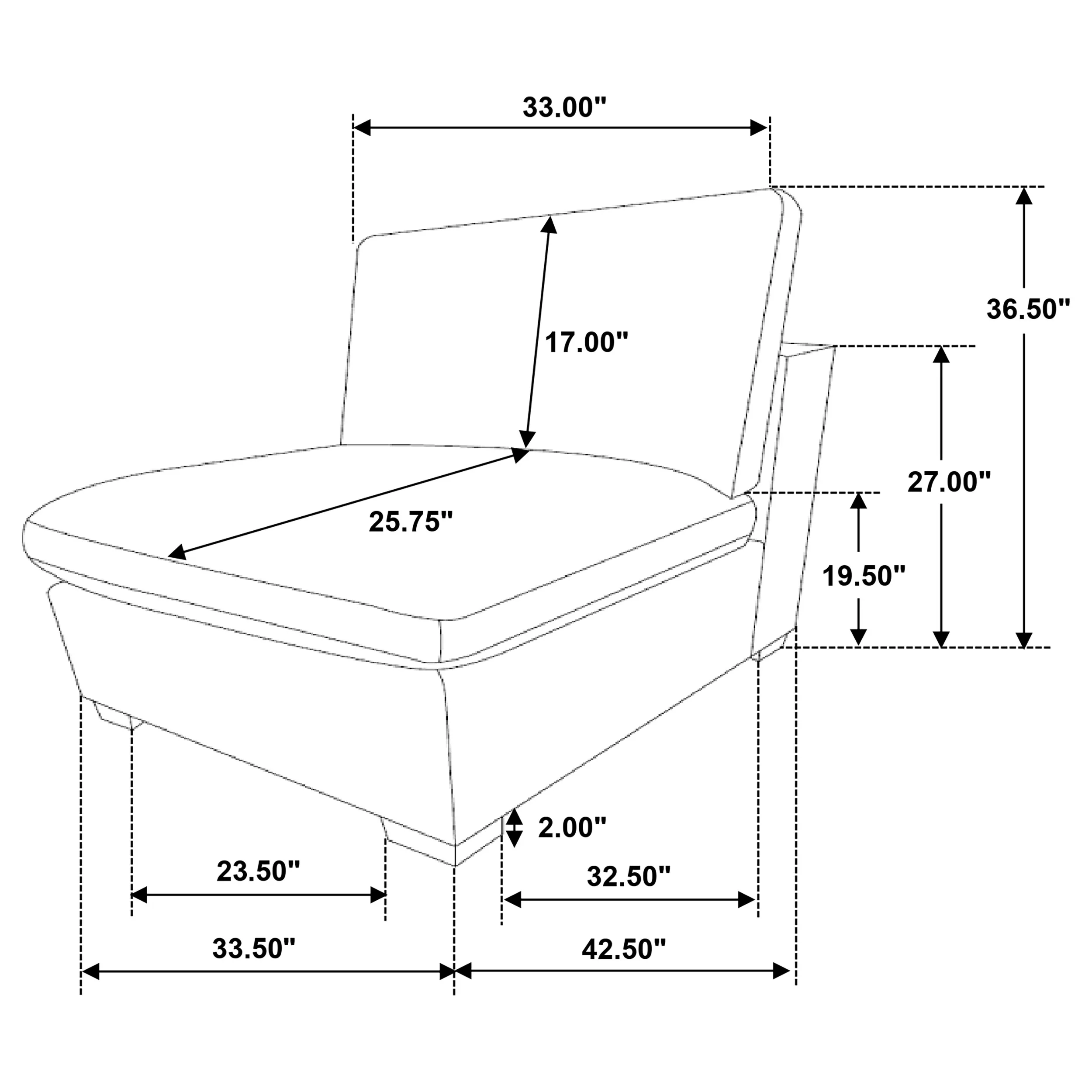 Lakeview Armless Chair - Image 7