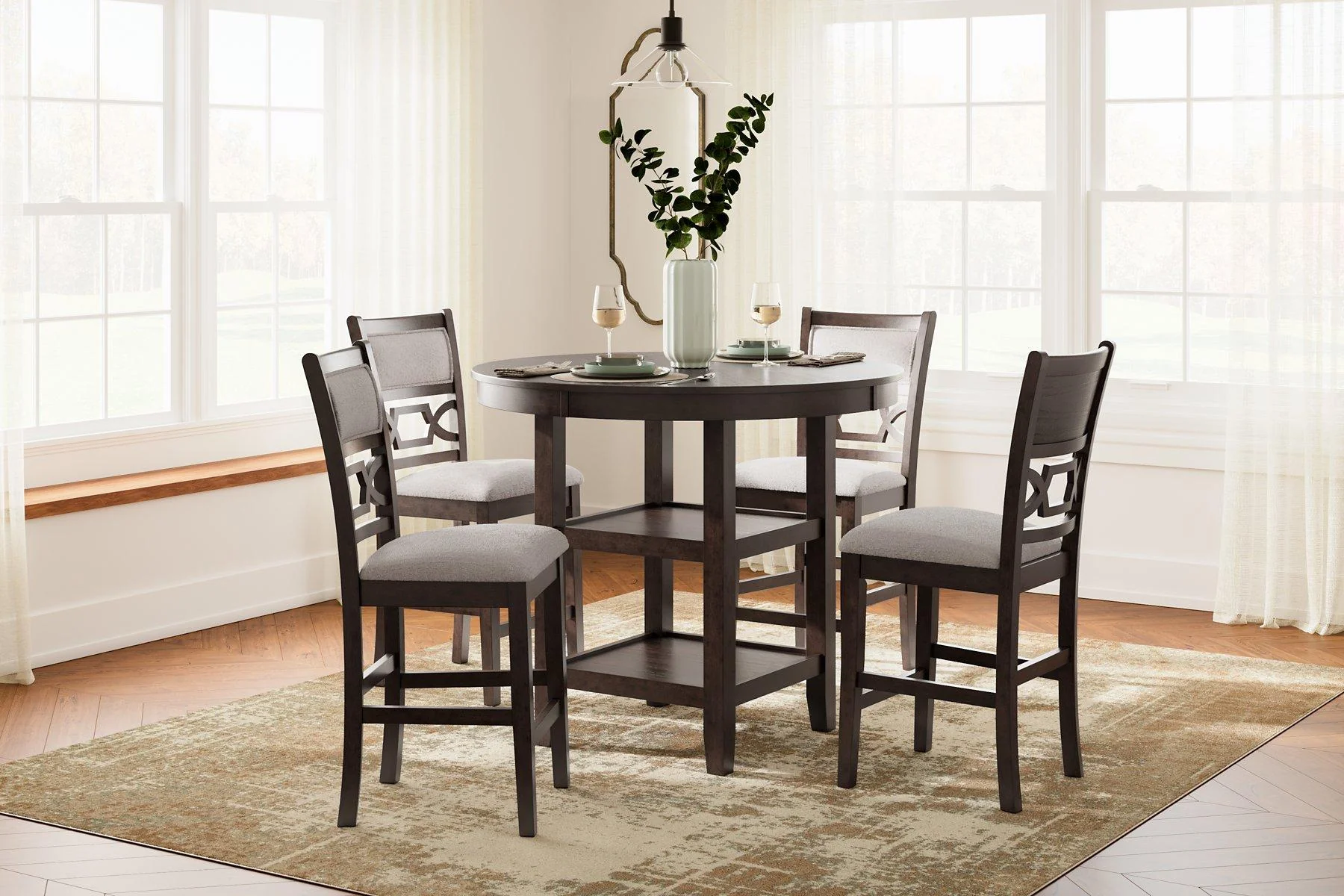 Langwest Counter Height Dining Table and 4 Barstools (Set of 5) - Image 2