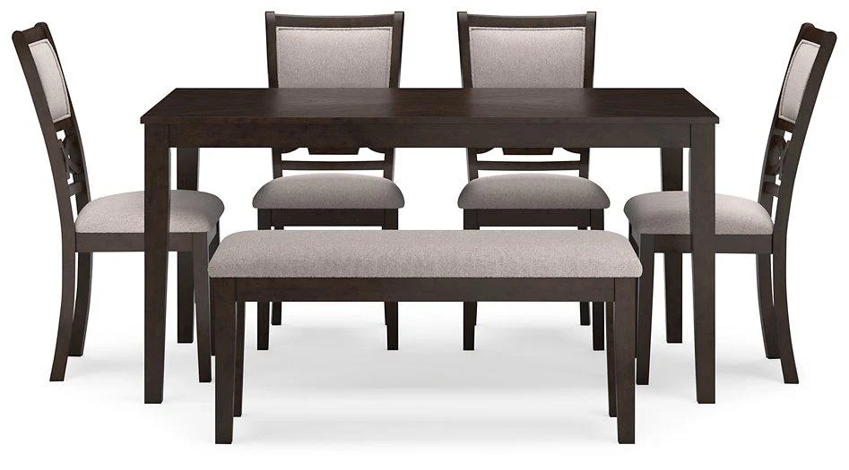 Langwest Dining Table and 4 Chairs and Bench (Set of 6) - Image 4