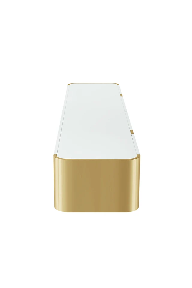 Larvik TV Stand White w/ Gold Frame - Image 6