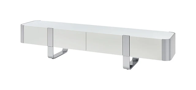Larvik TV Stand White w/ Silver Frame - Image 3
