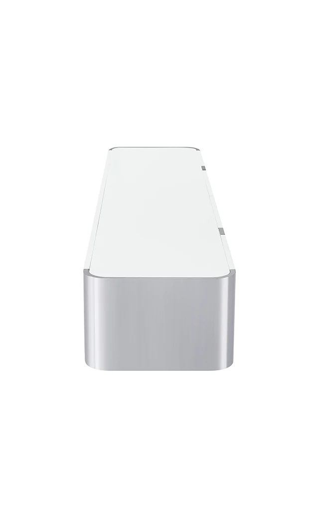 Larvik TV Stand White w/ Silver Frame - Image 6