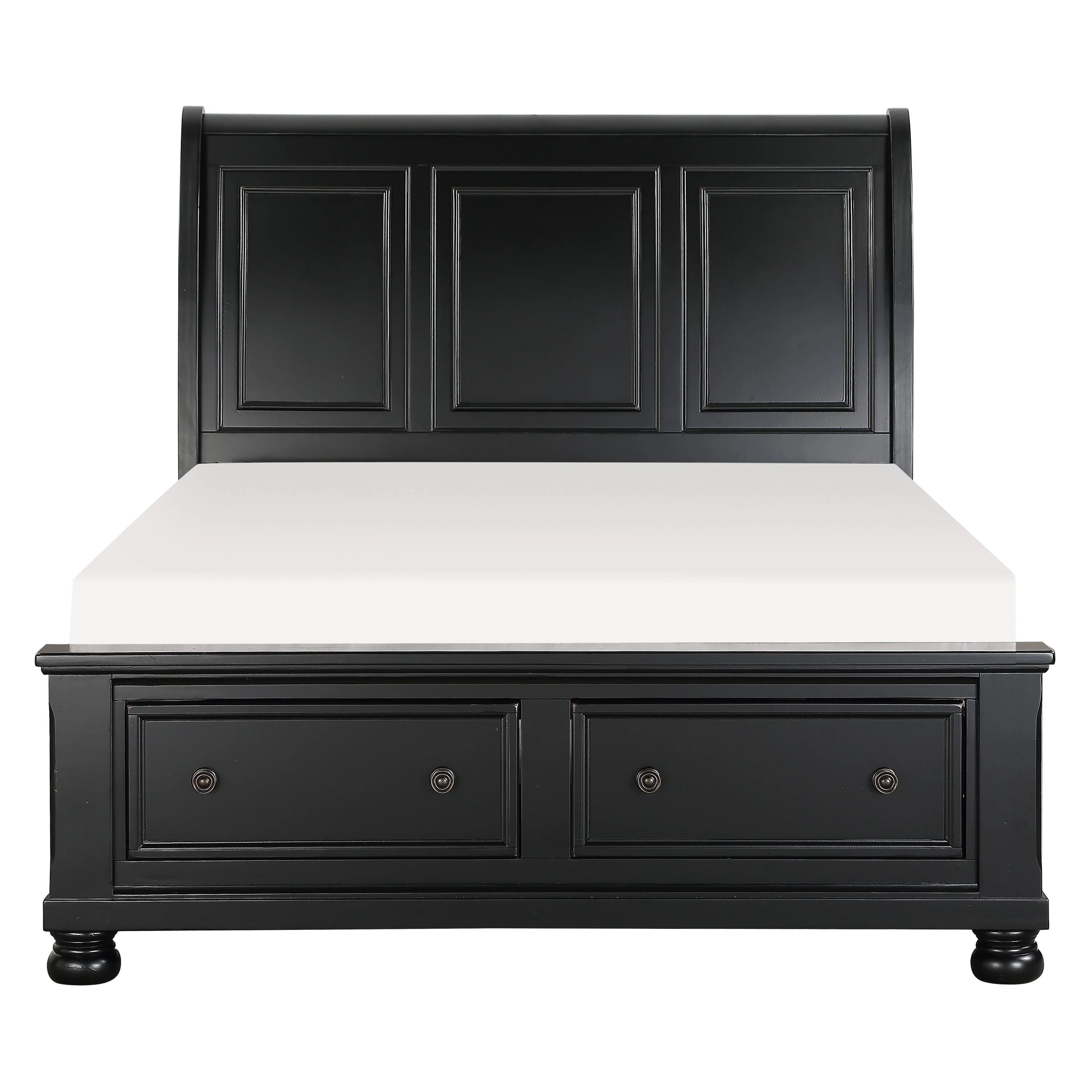 Laurelin Sleigh Platform Bed With Footboard Storage