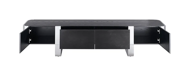 Leknes TV Stand Black w/ Silver Frame - Image 5