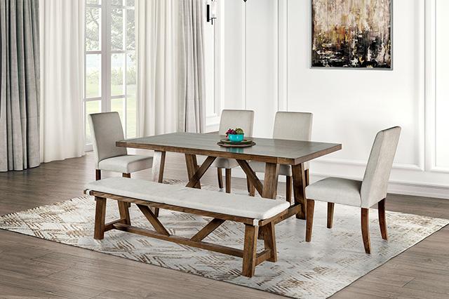 Losone Dining Table Set with Bench Rustic - Image 3