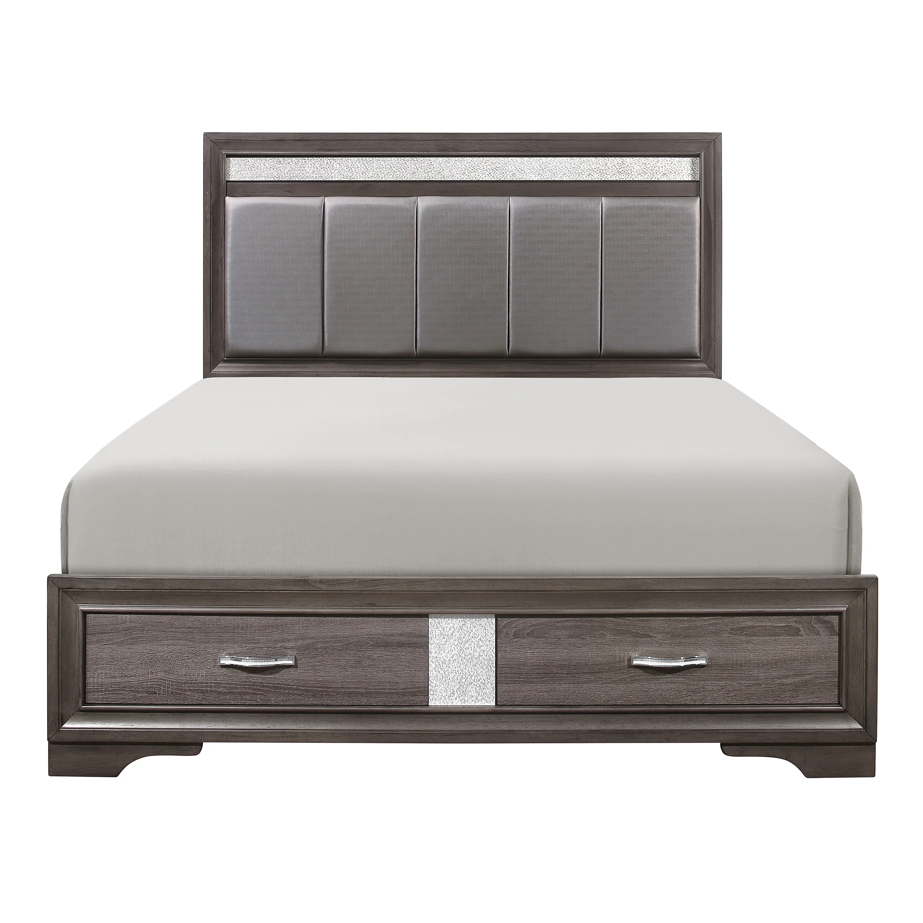 Luster 4 & 5 Piece Bed Set Grey & White - Image 2