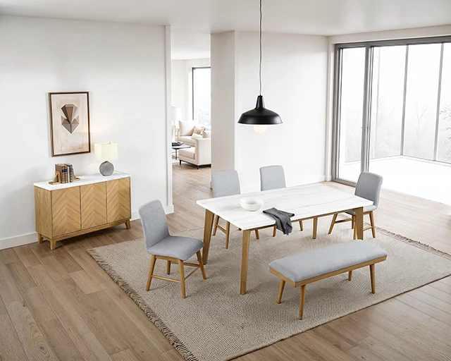 Mandier 6 Pc. Dining Table Set w/ Bench - Image 2
