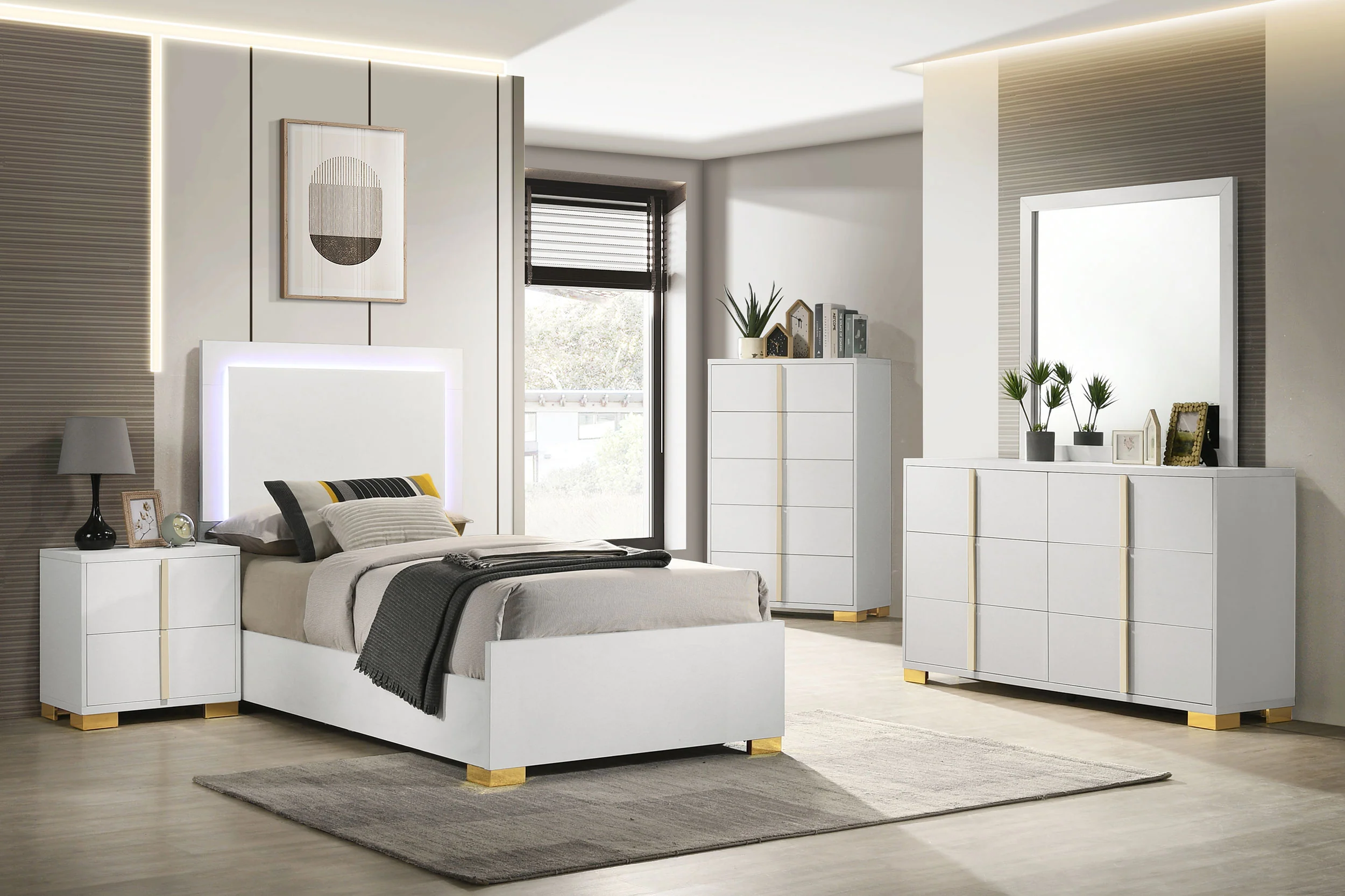 Marceline Panel Bed with LED Lighting - Image 60
