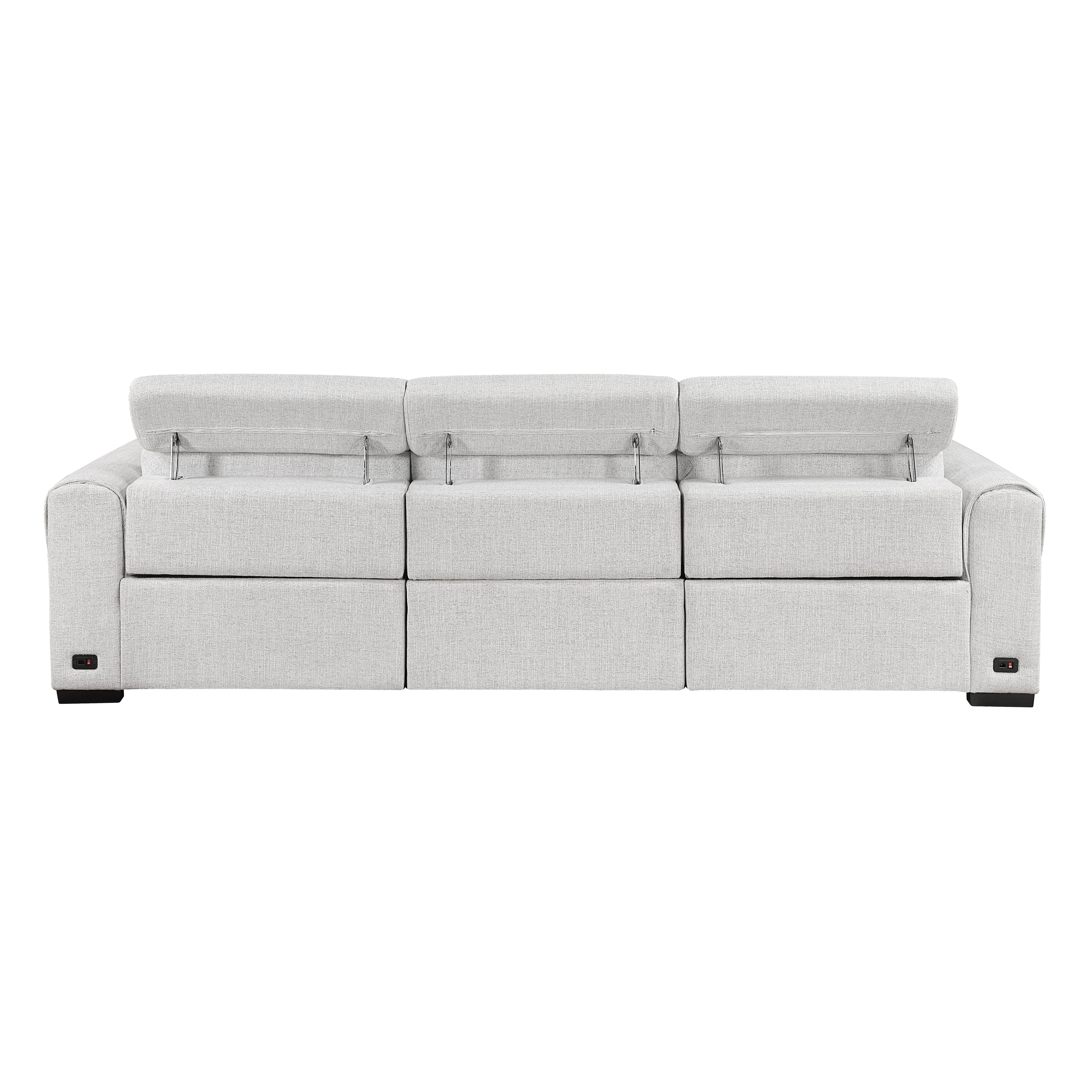 McPherson power Double Reclining Sofa With Power Headrests, Charging Ports - Image 4