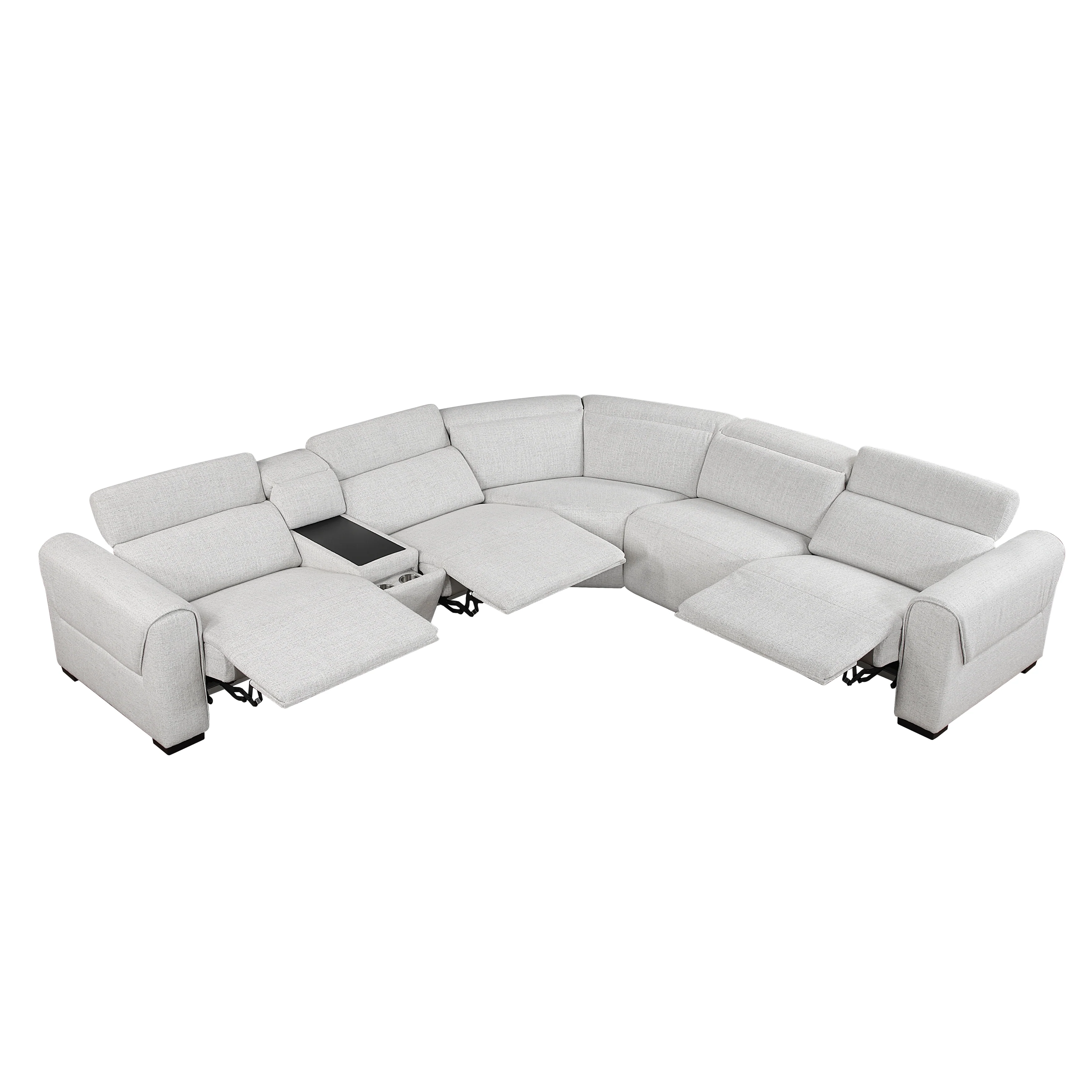 McPherson 6-piece Modular Power Reclining Sectional With Power Headrests, Charging Ports - Image 4
