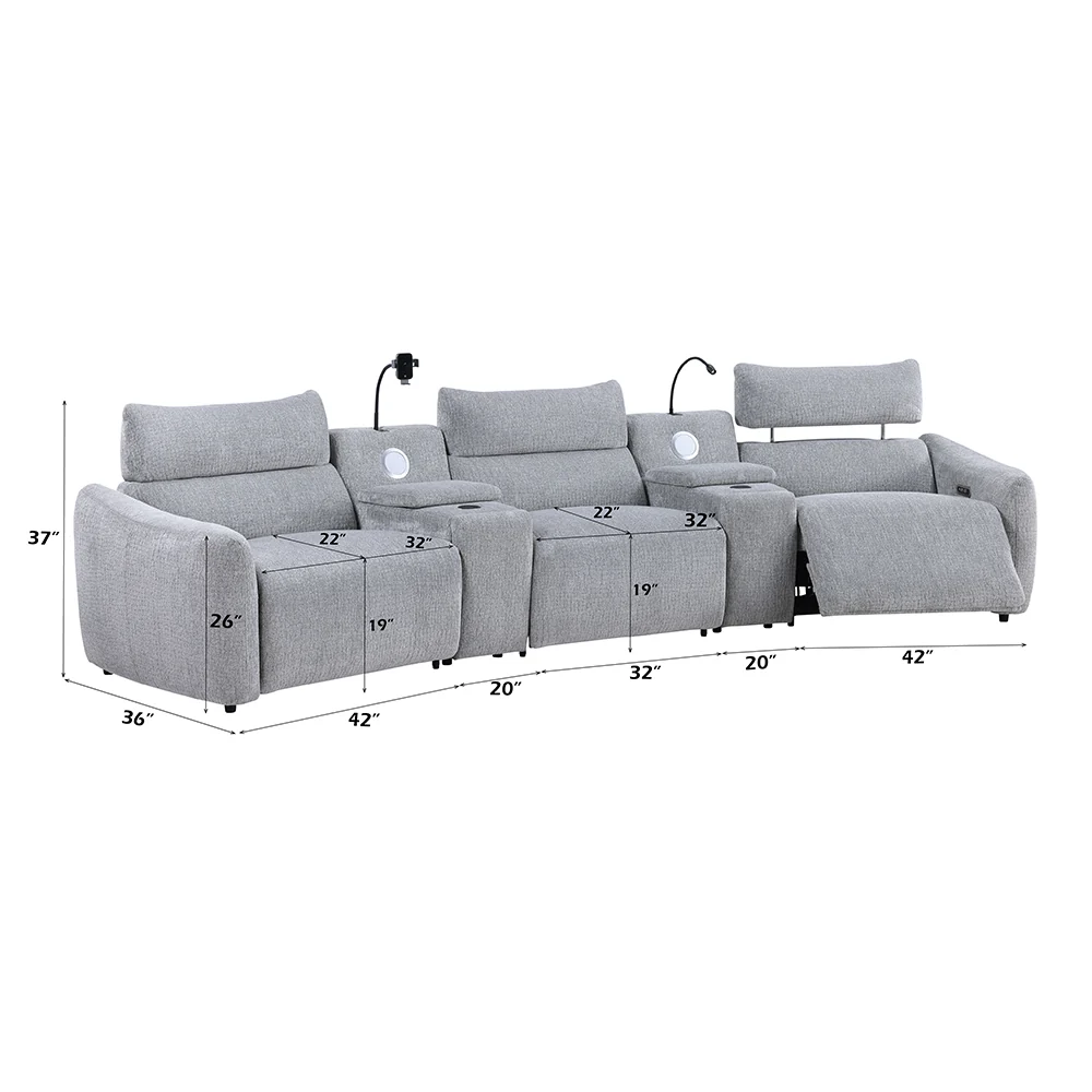 Modular Power Motion Armless Recliner - Image 11