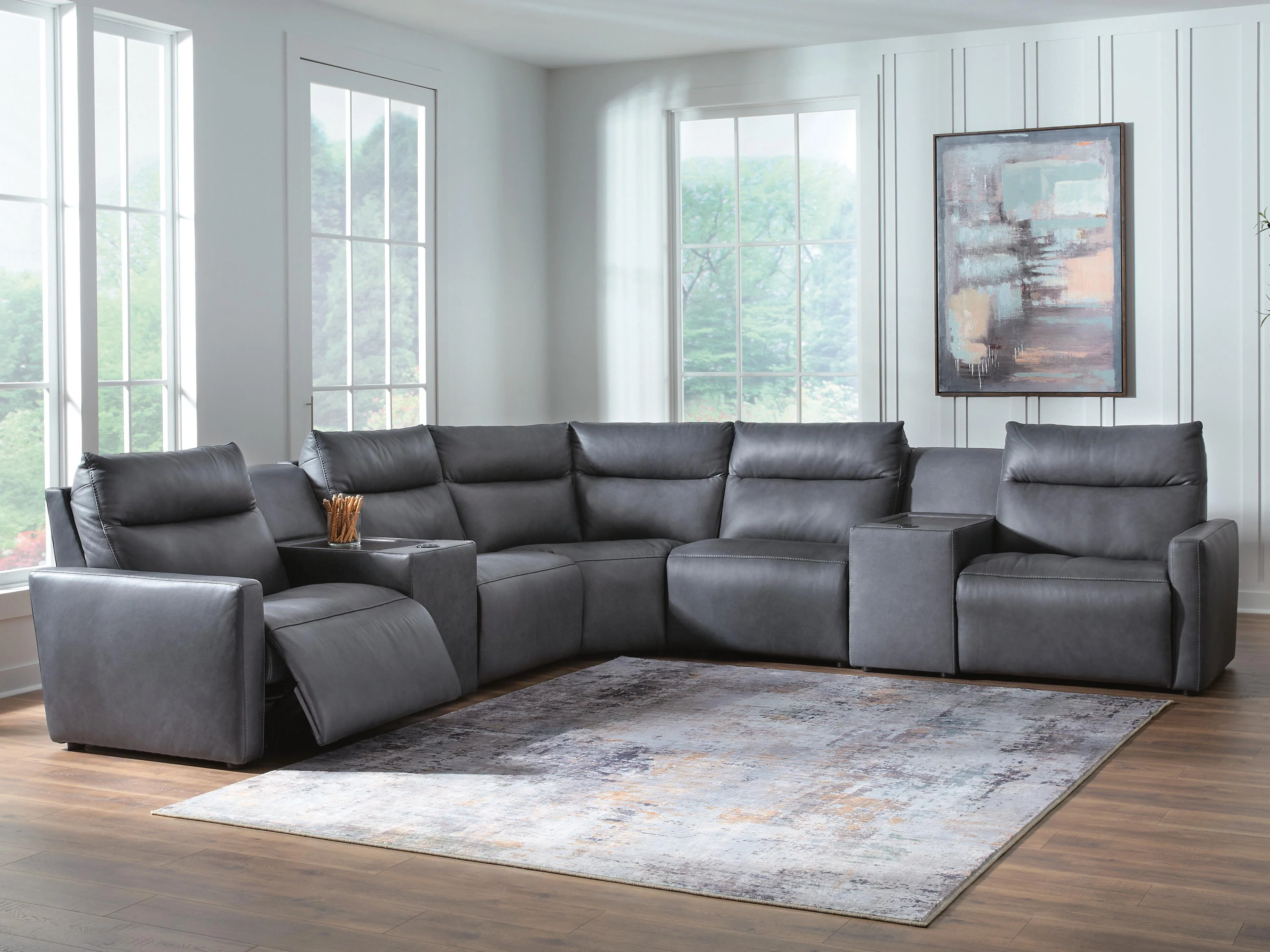 ModZ Power Reclining Sectional with Audio Consoles - Image 2