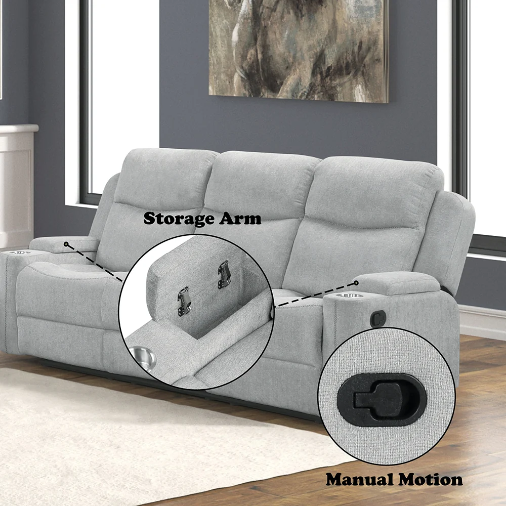 Motion Sofa w/Storage Arm - Image 9