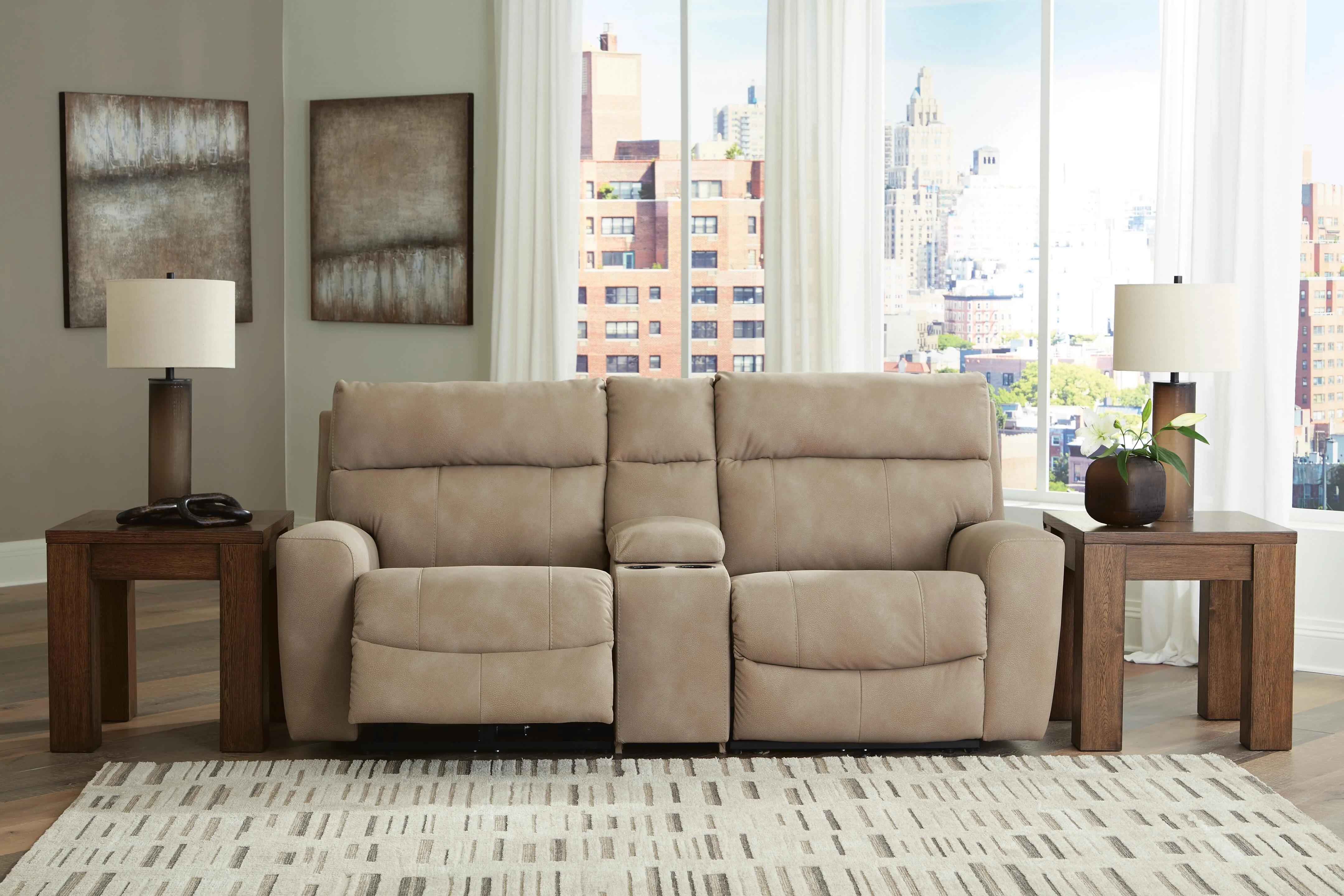 Next-Gen DuraPella Power Reclining Sectional Loveseat with Console - Image 3