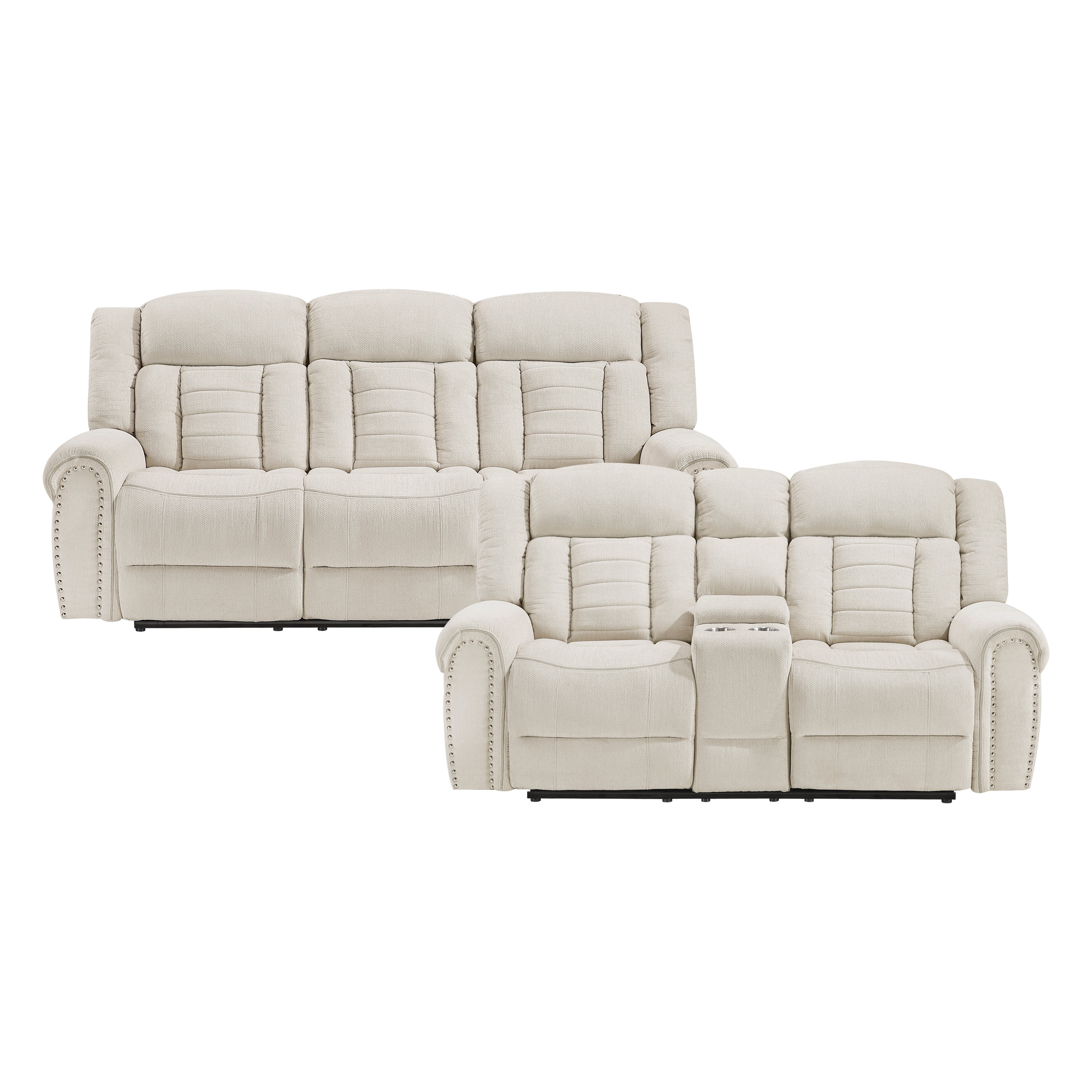 Nutmeg 2pc Set: Sofa, Love