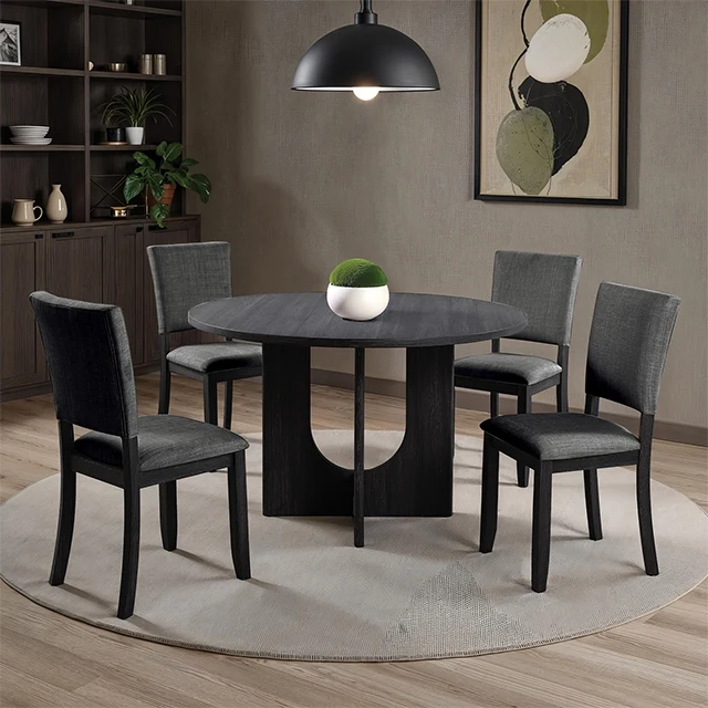 Oberto 5 Pc Round Dining Table Set