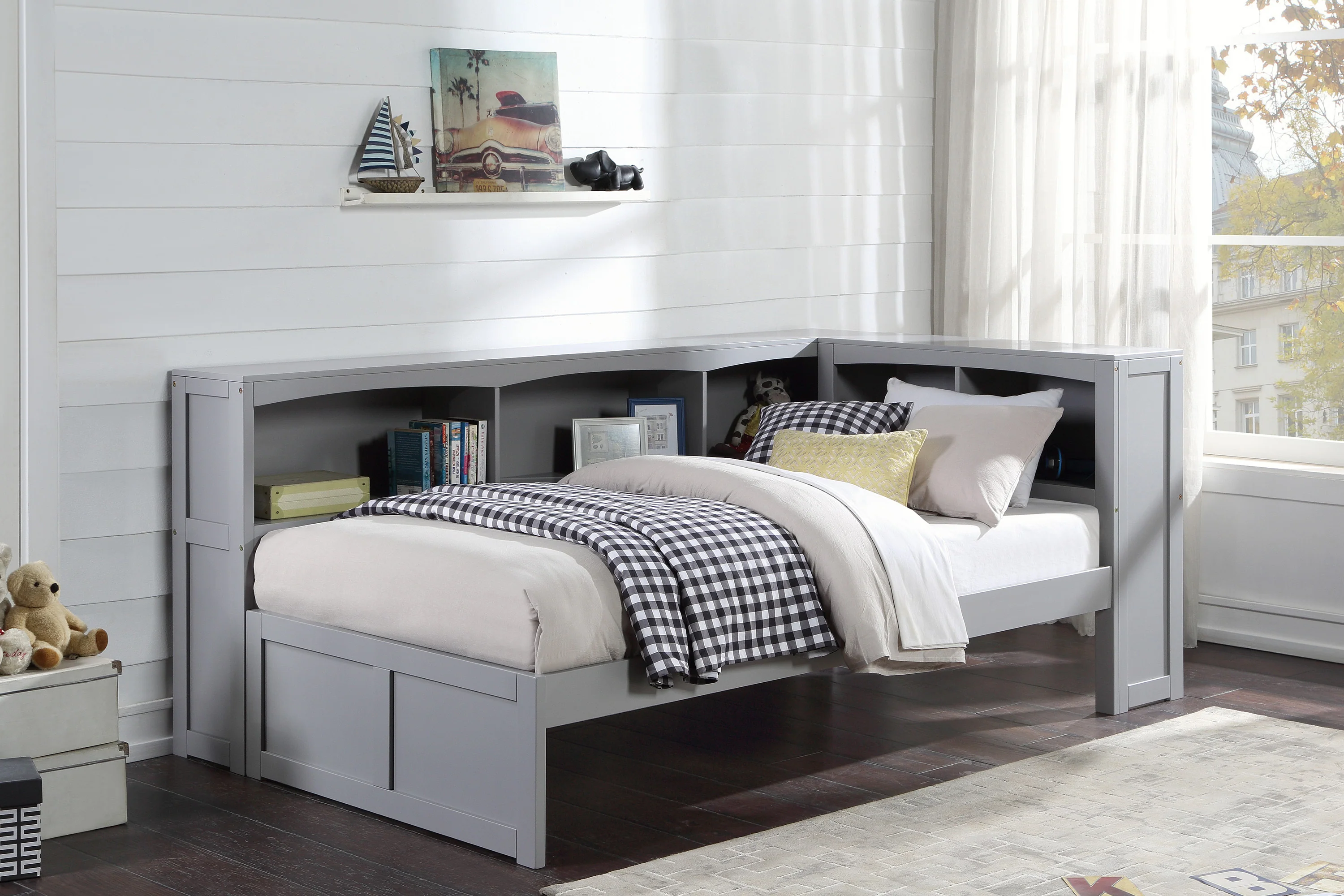 Orion Twin Bookcase Corner Platform Bed - Image 3
