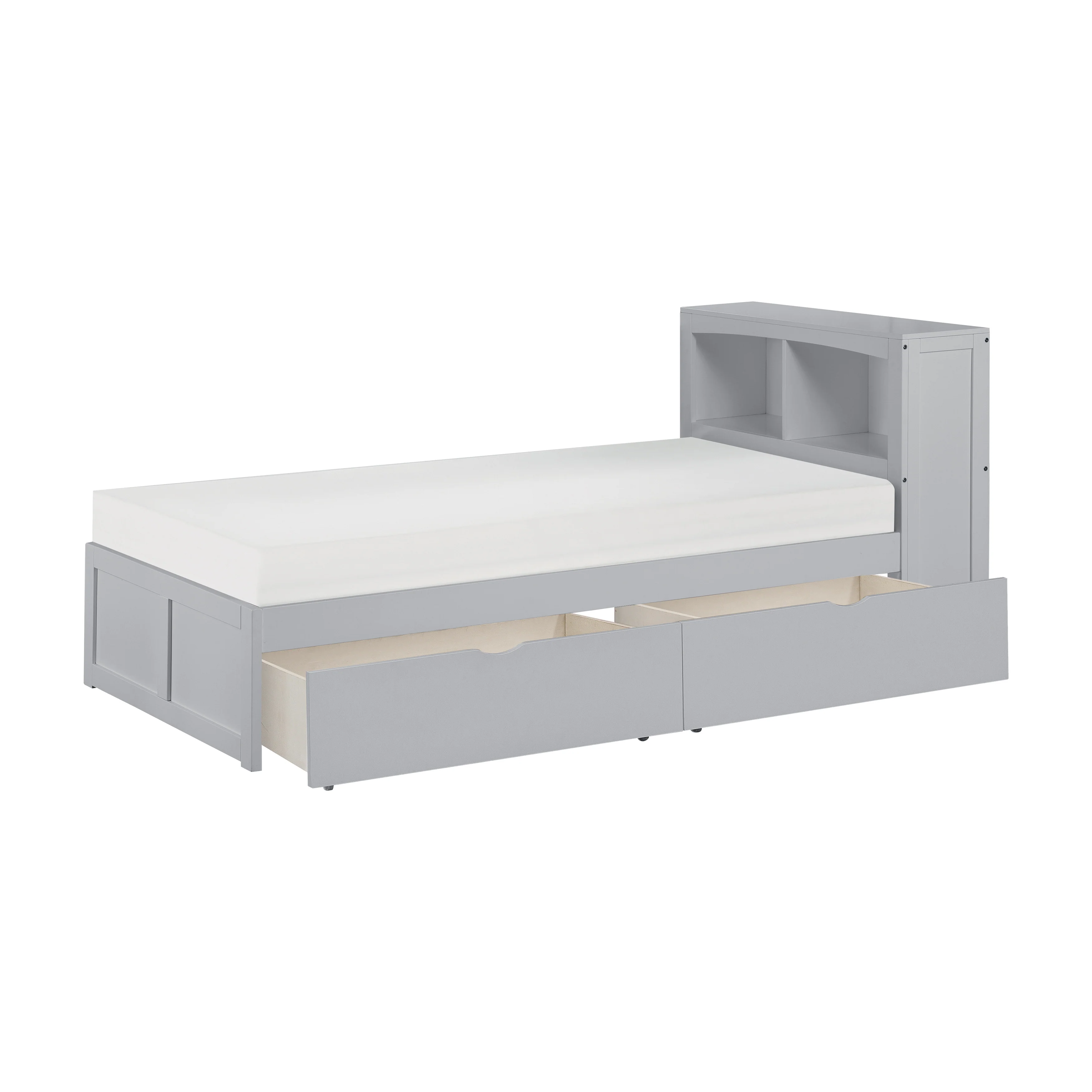 Orion Twin Bookcase Platform Bed With Storage Boxes - Image 3