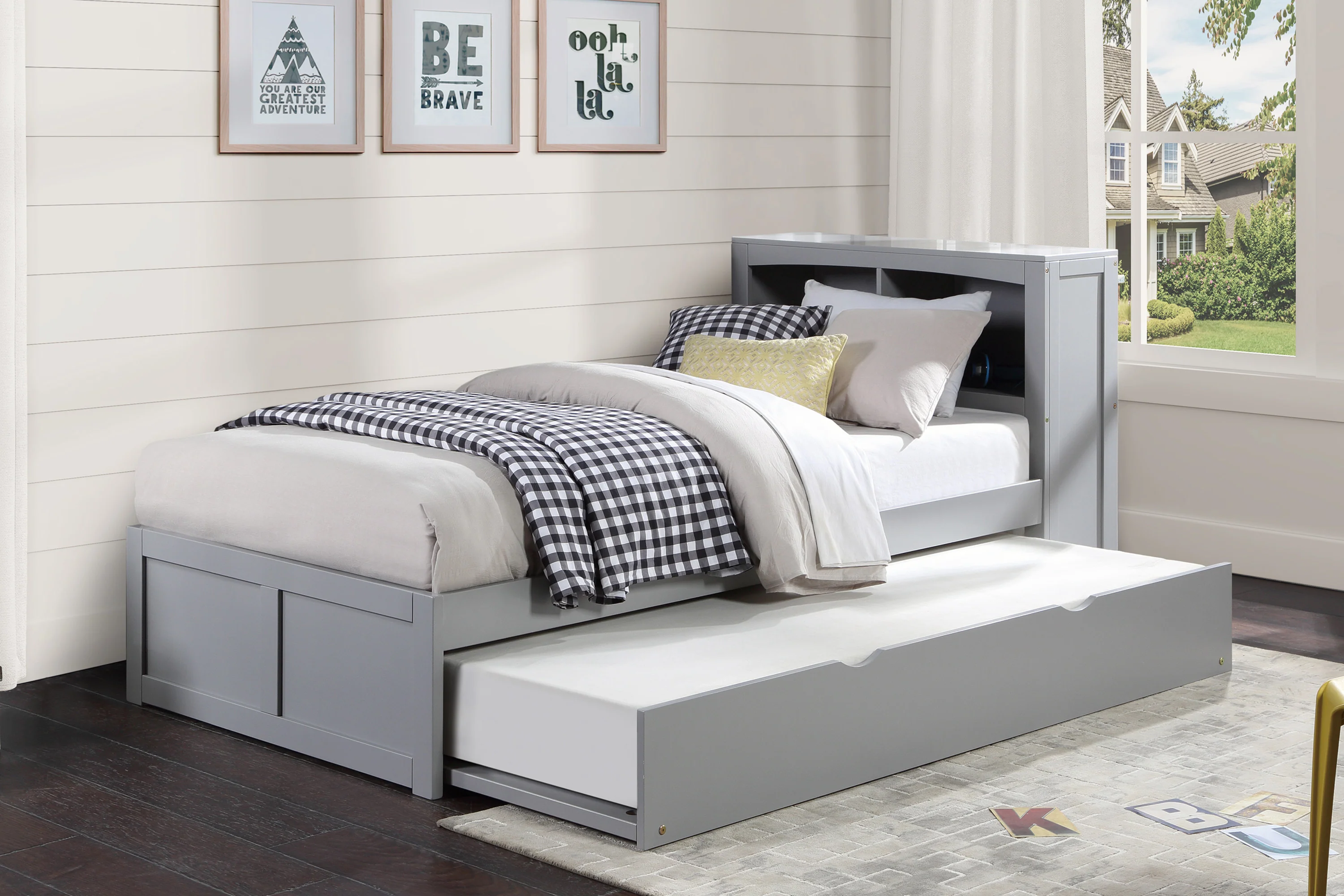 Orion Twin Bookcase Platform Bed With Twin Trundle - Image 4