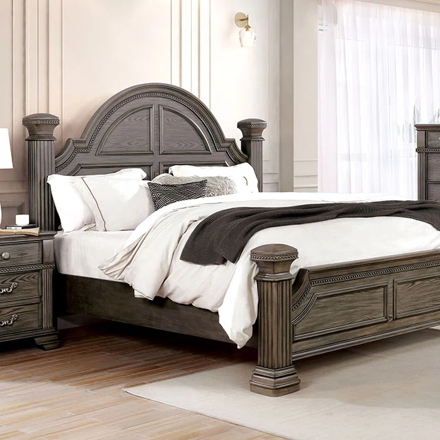 Pamphilos 4 & 5 Piece Queen Bedroom Set Gray & White - Image 3