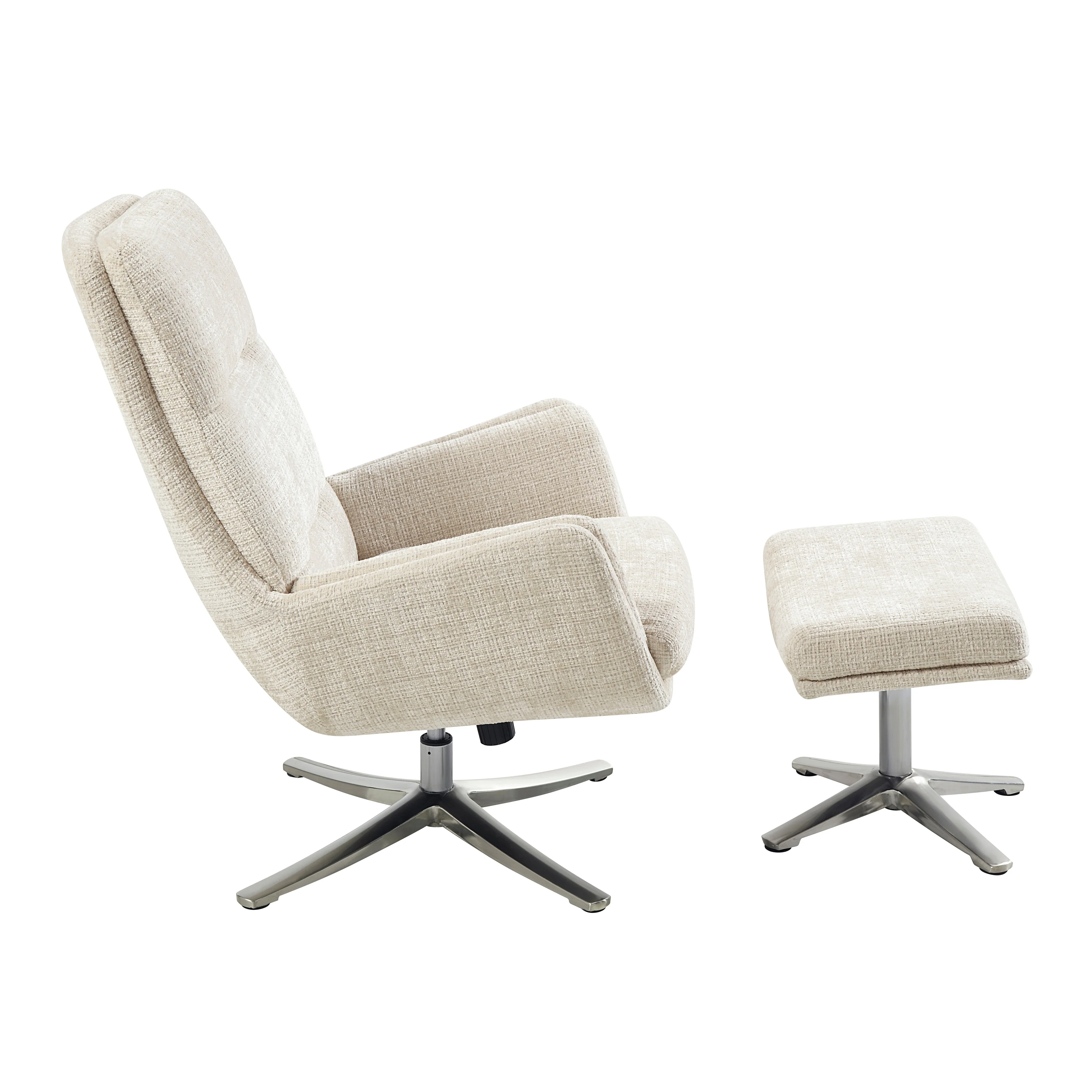 Parker Swivel Chair with Ottoman - Image 3