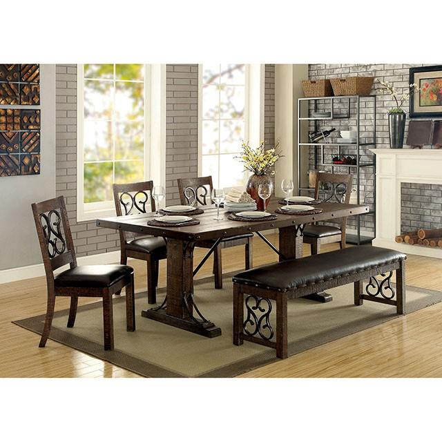 PAULINA Rustic Walnut Dining Table - Image 2