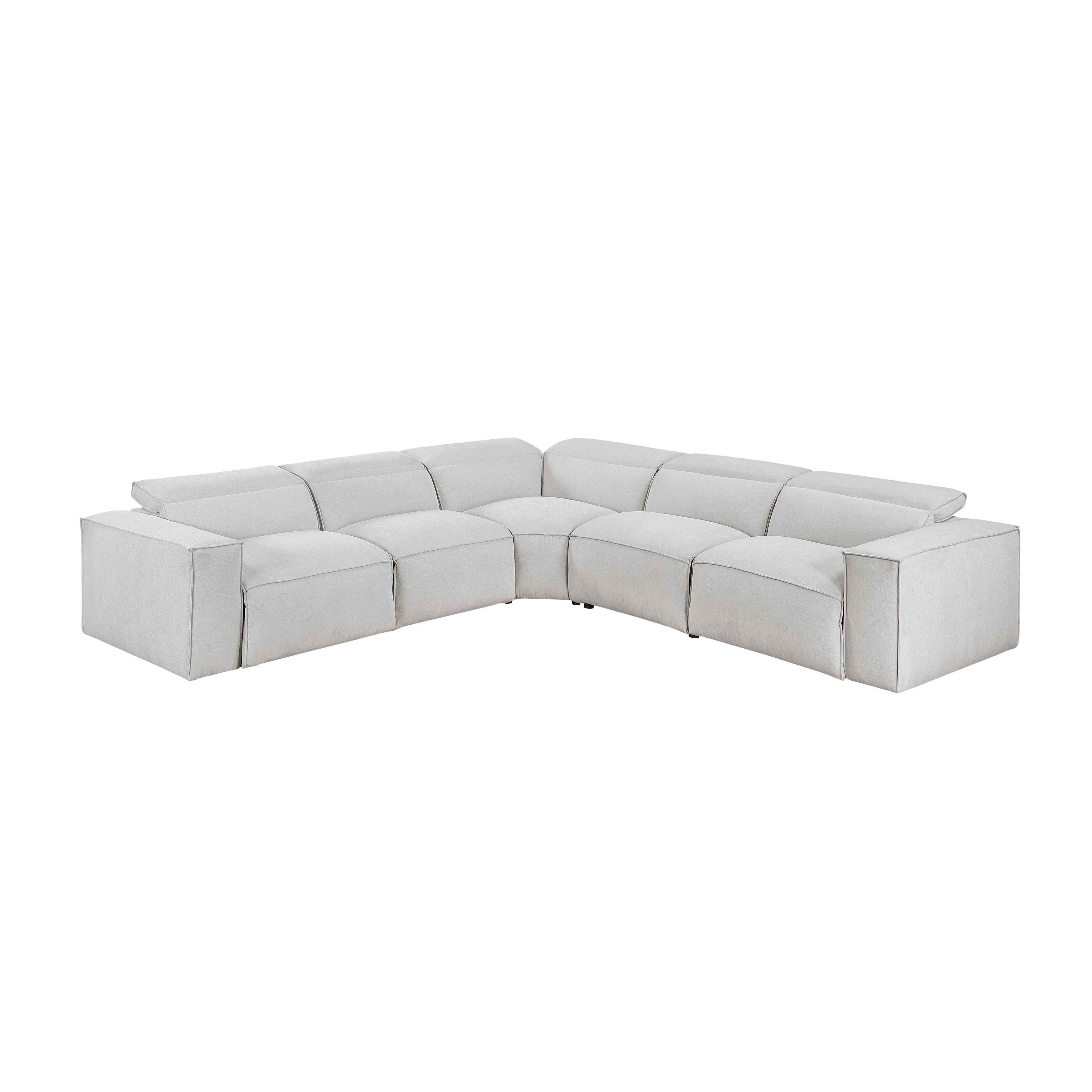 Phoebe 5-piece Modular Power Reclining Sectional With Power Headrests