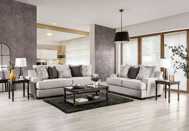 PICOTEE Loveseat, Light Gray/Black - Image 2