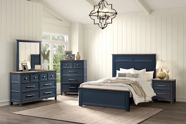 Pinetop 4 & 5 Piece Twin Bedroom Set White & Blue - Image 5