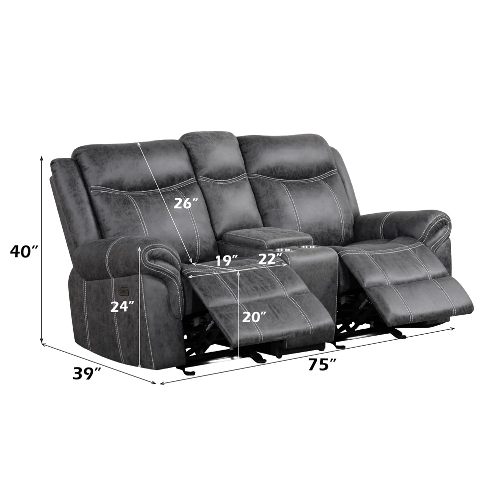 Power Motion Glider Loveseat w/USB Port - Image 8