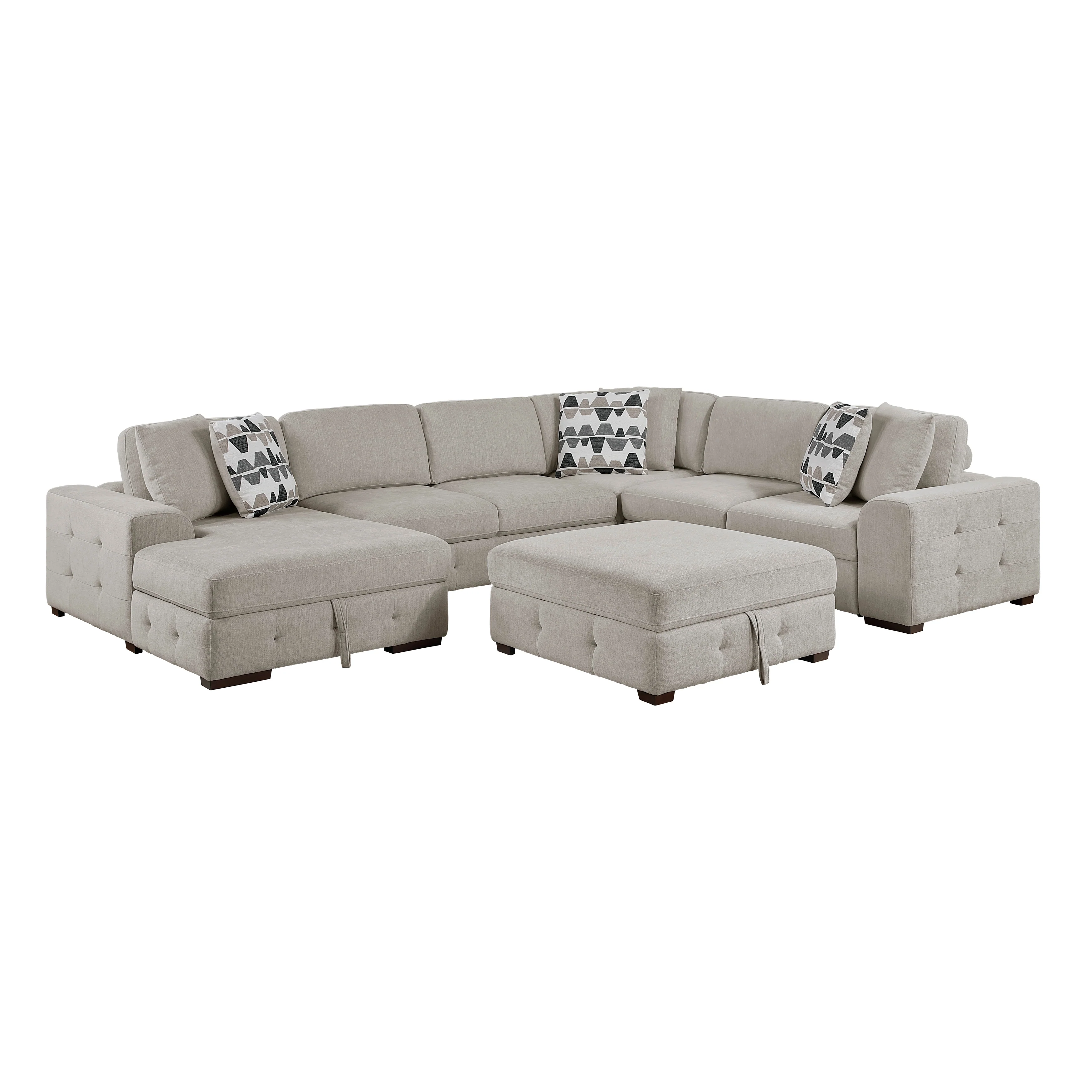 Raife 5-piece Sectional With Left Chaise And Storage Ottoman - Image 11