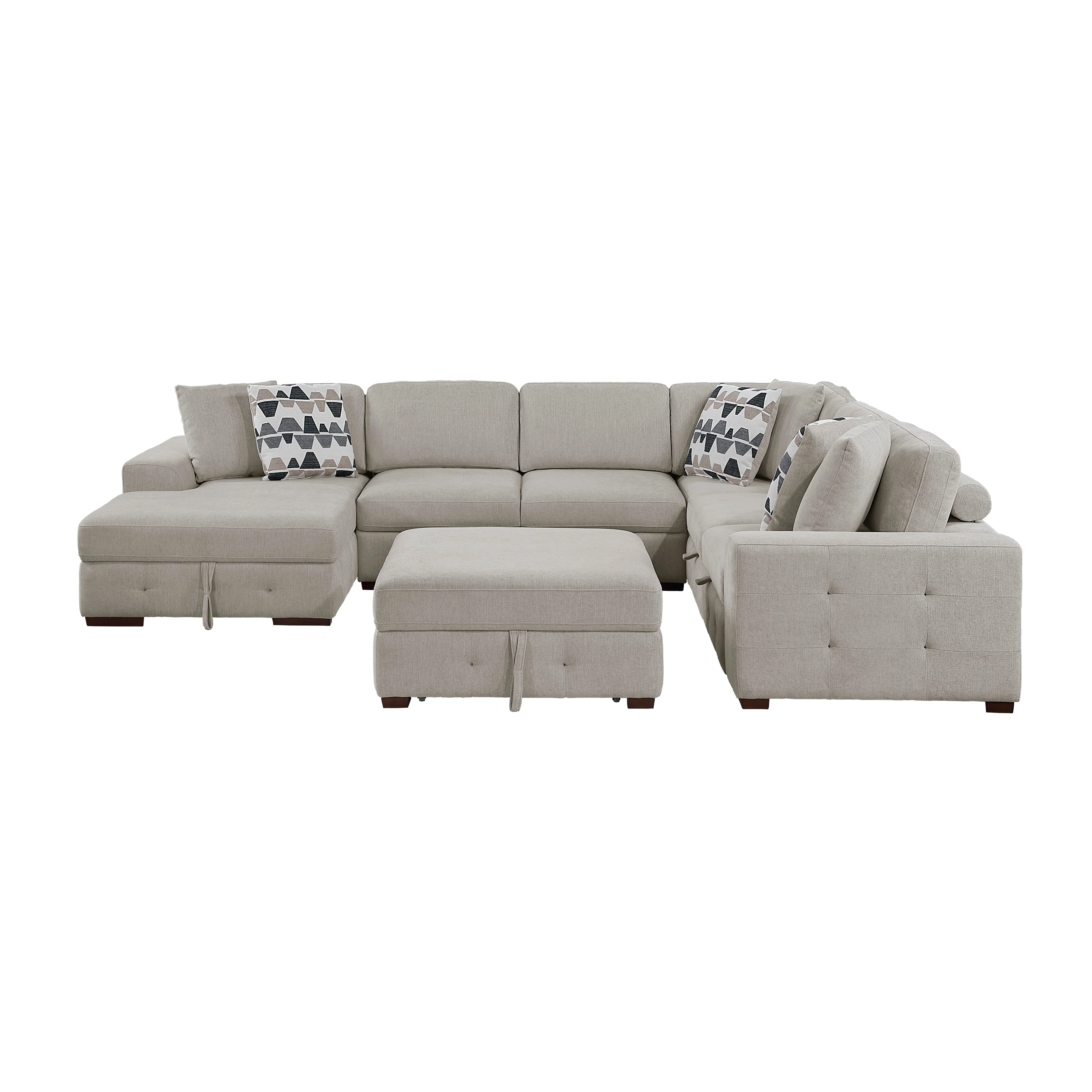 Raife 5-piece Sectional With Left Chaise And Storage Ottoman - Image 12