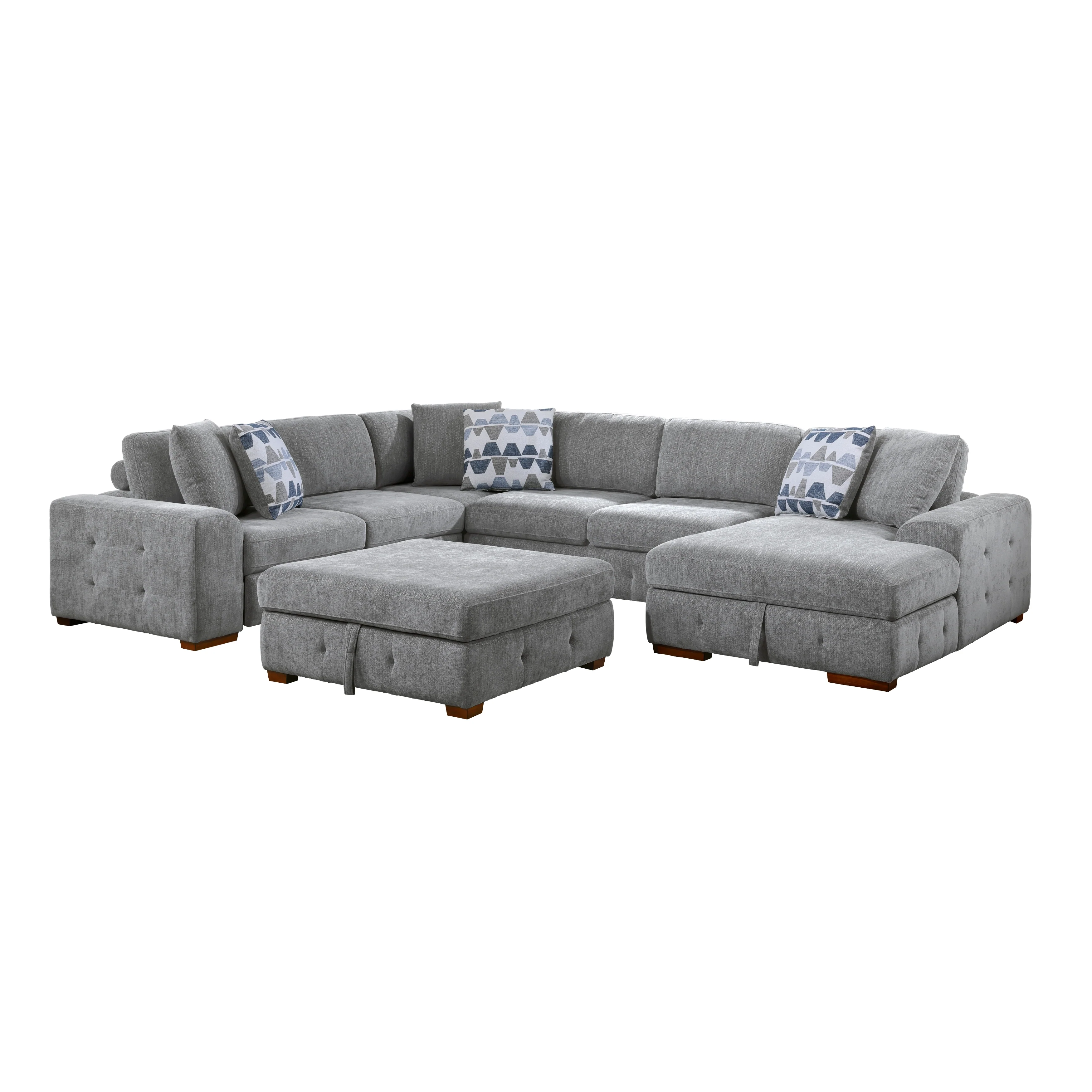 Raife 5-piece Sectional With Right Chaise And Storage Ottoman - Image 9