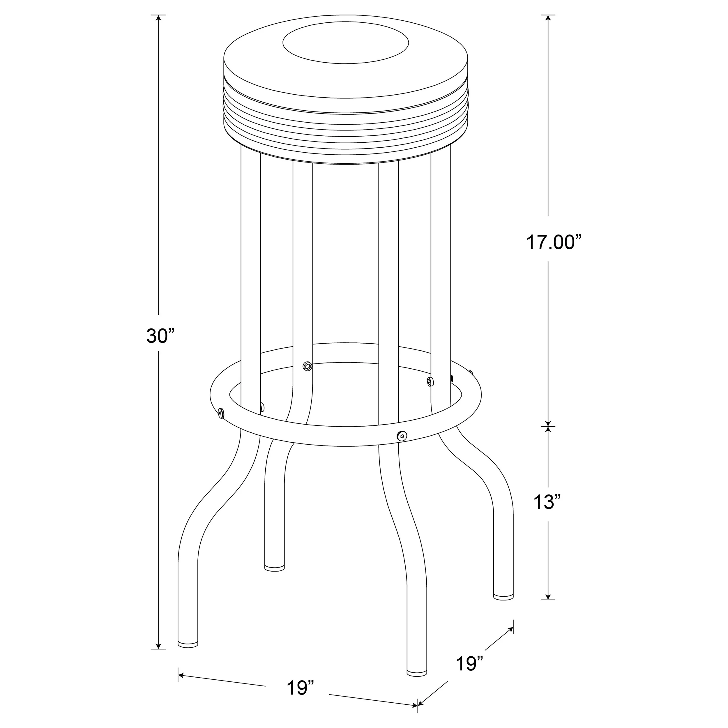 Retro Swivel Bar Stool - Image 5