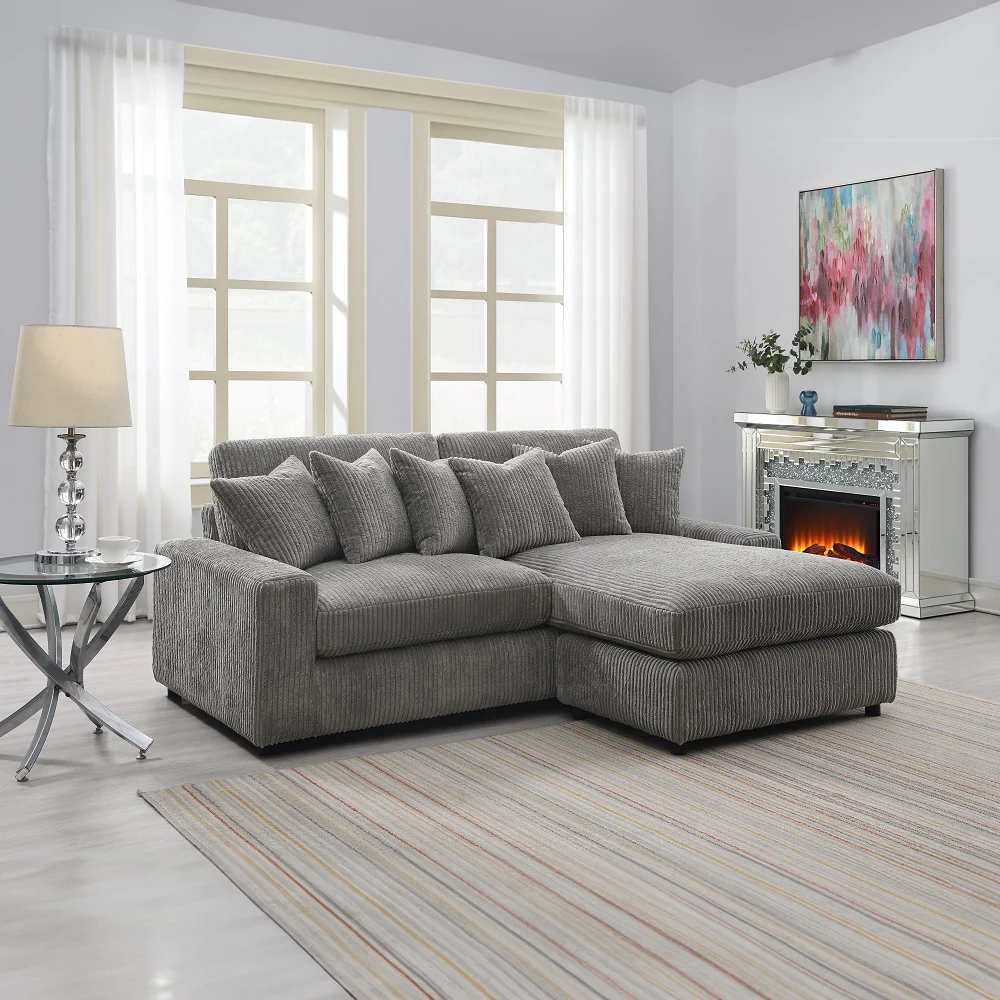 Reversible Sectional Sofa w/6 Pillows