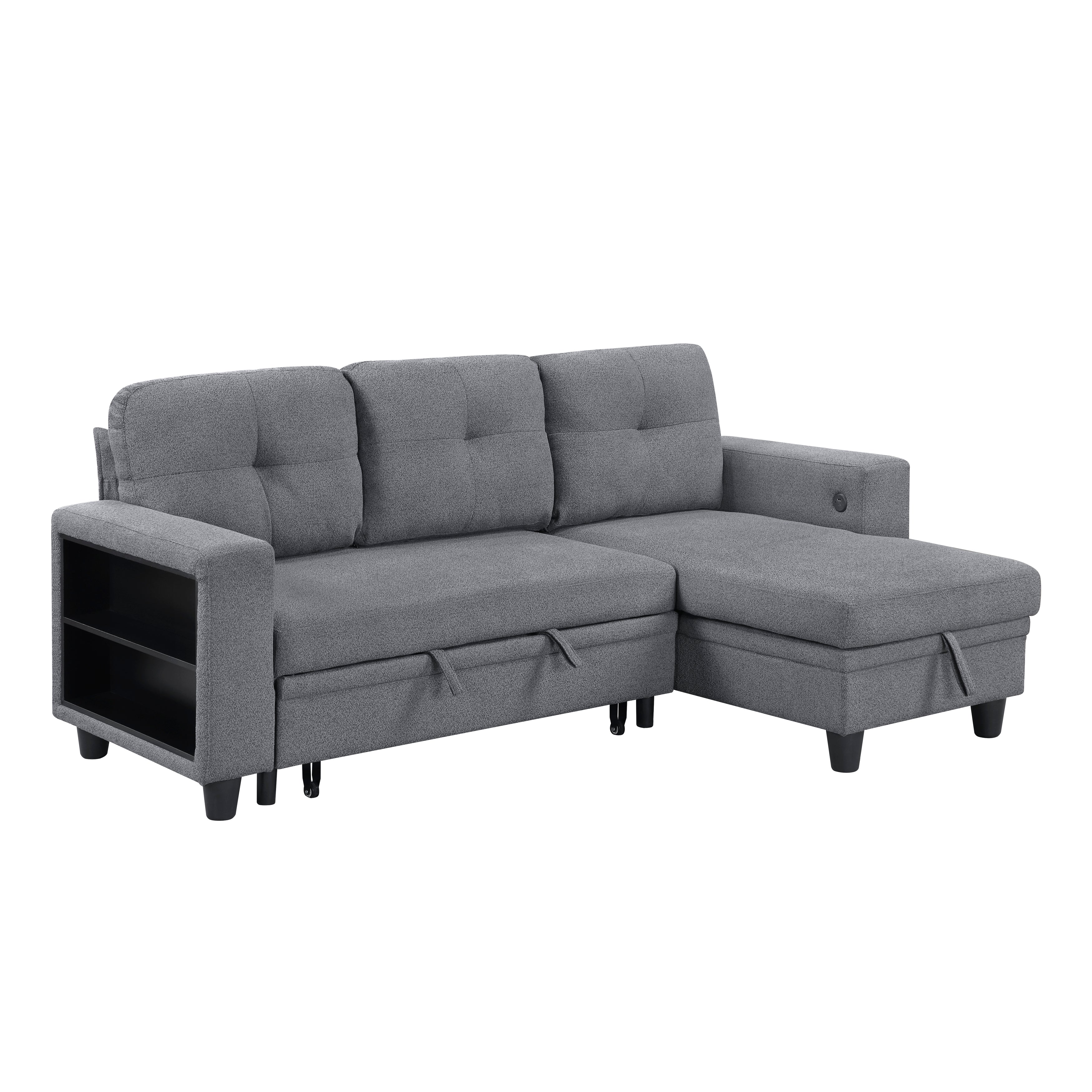 Robinson sectional With Reversible Chaise, Pull-out Bed, Shelves And Charging Ports - Image 14