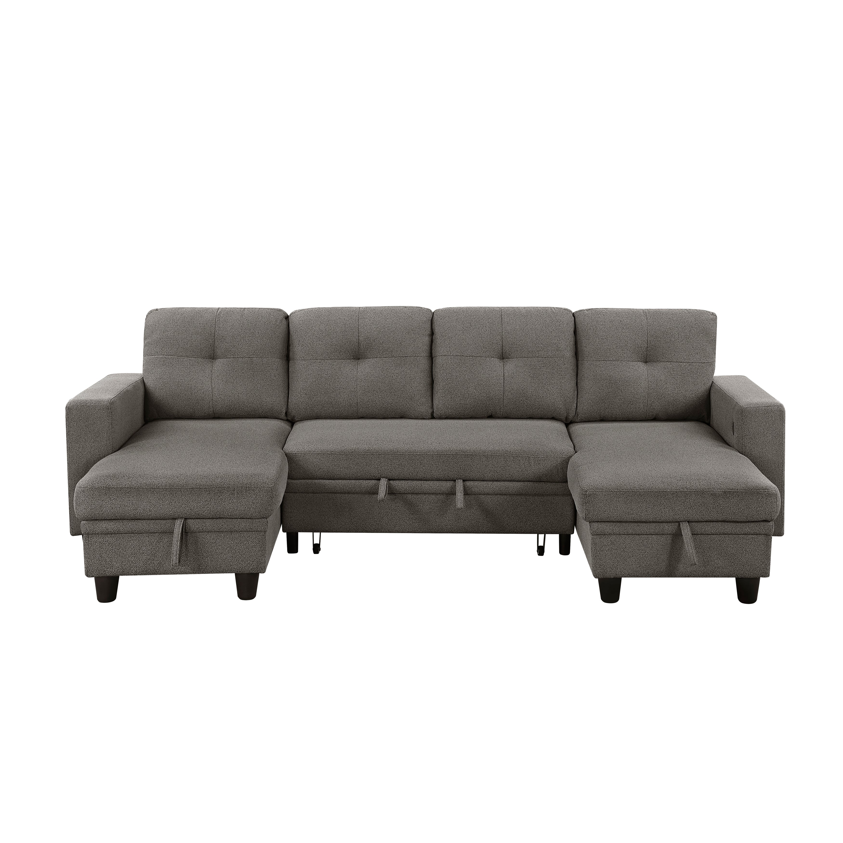 Robinson sectional With Two Chaises, Pull-out Bed, Shelves And Charging Ports - Image 9