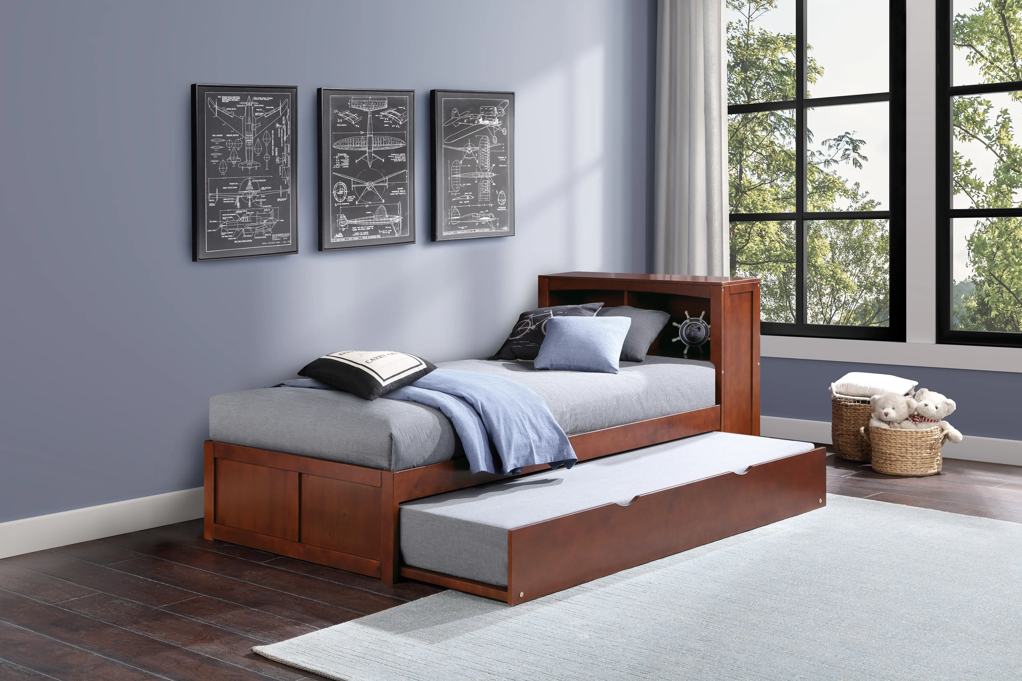 Rowe Twin Bookcase Platform Bed With Twin Trundle - Image 5